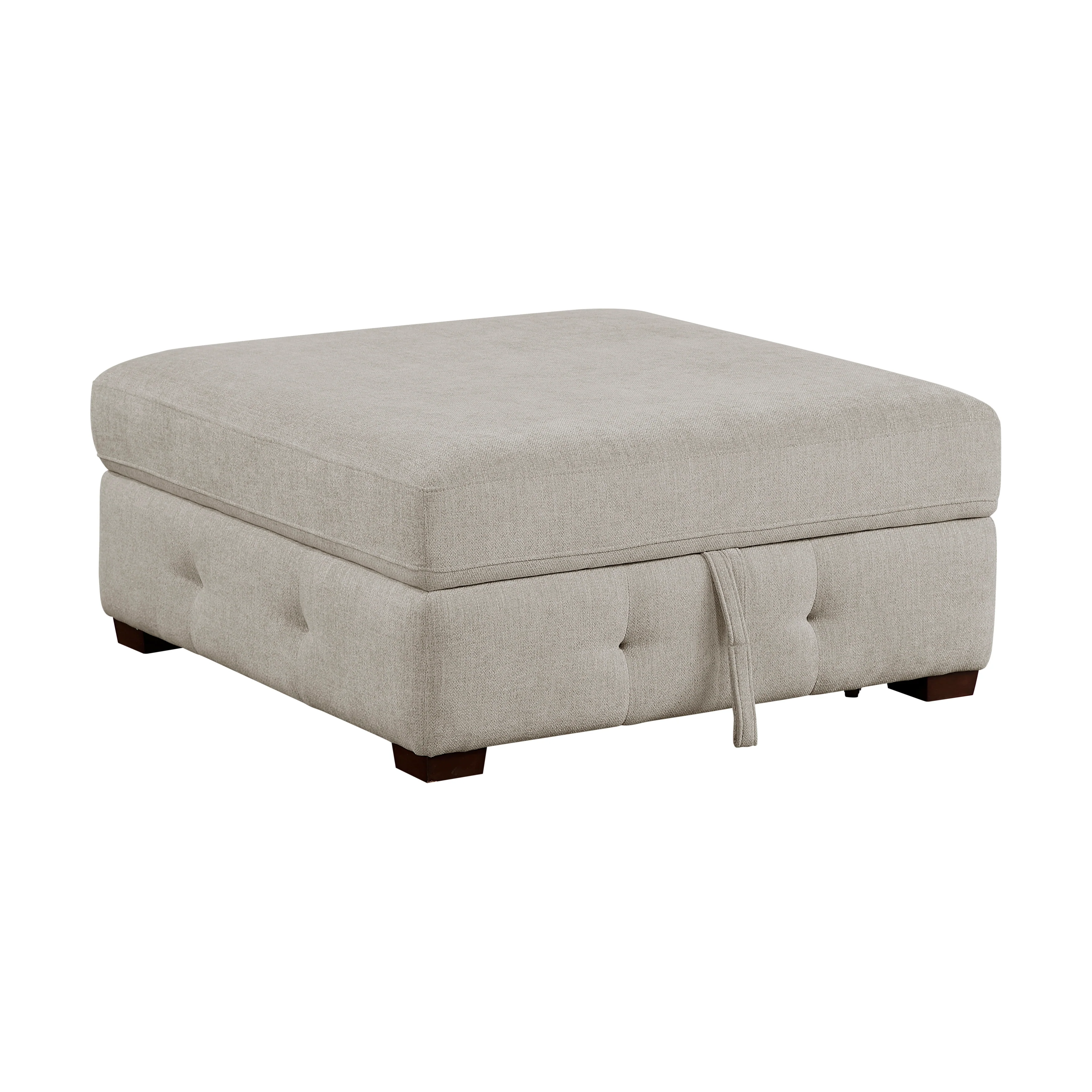 Raife Taupe 5-Piece Sectional with Right Chaise and Storage Ottoman - Image 3