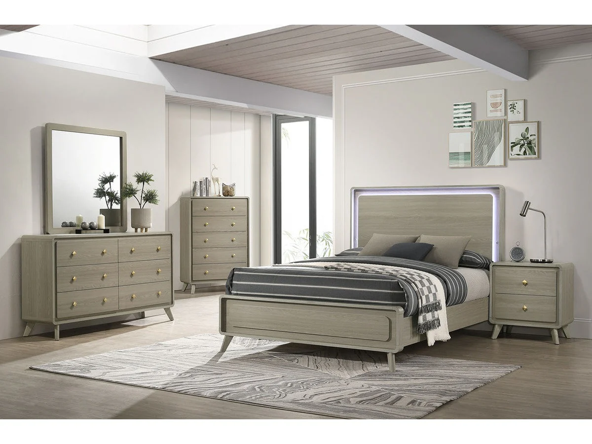Rainier Gray 5 Pc. Queen Bedroom Set w/ 2NS (Panel HB)