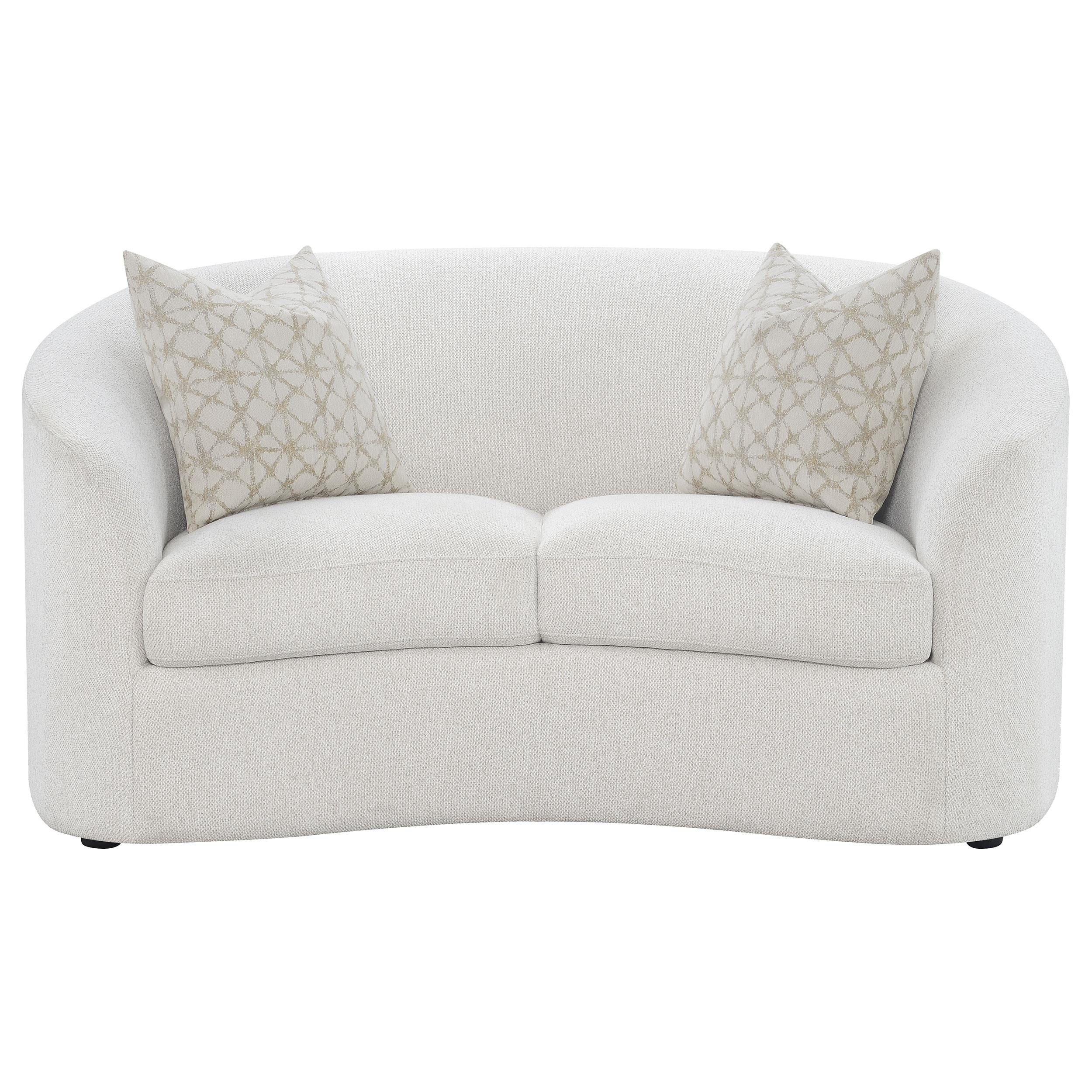 Rainn Latte 2-piece Boucle Upholstered Sloped Arm Sofa Set - Image 8