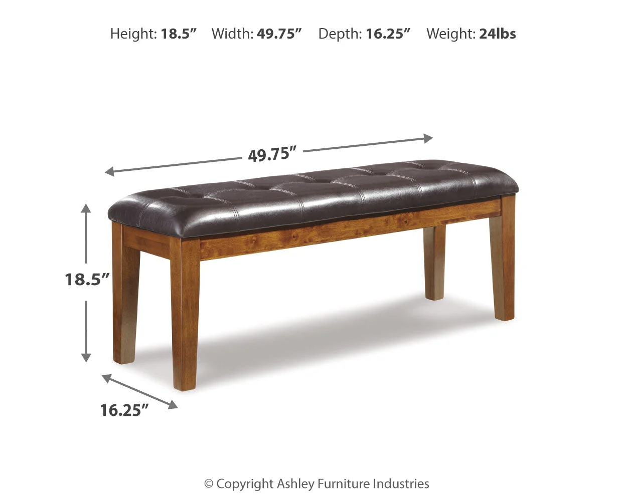 Ralene Medium Brown Dining Table and 2 Chairs and Bench (Online Special Price) - Image 8