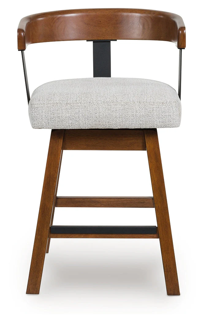 Ralene Medium Brown Upholstered Swivel Barstool (Set of 2) (Online Special Price) - Image 3