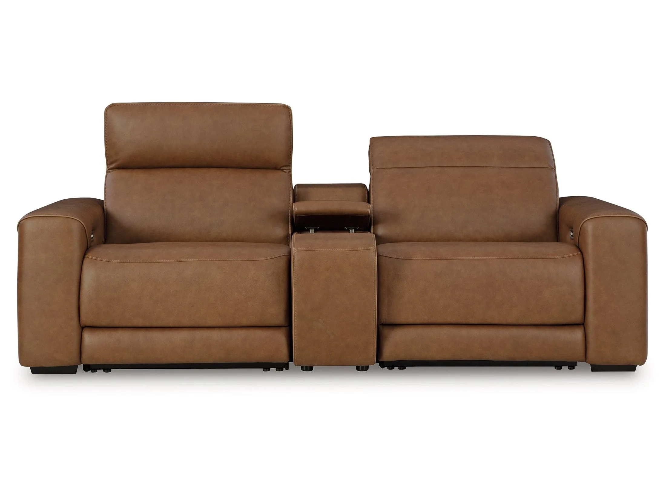 Rally-Up Caramel 3-Piece Power Reclining Sectional Loveseat w/Console (Online Special Price) - Image 2