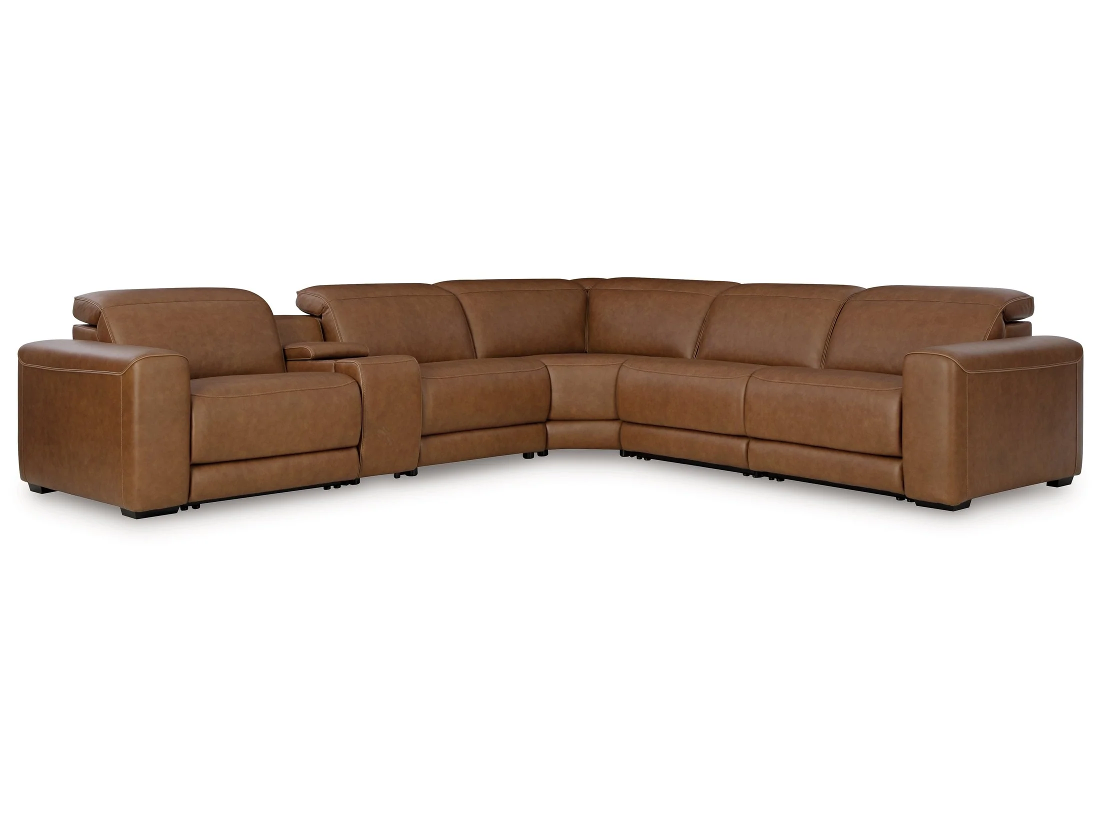 Rally-Up Caramel 6-Piece Power Reclining Sectional w/Console (Online Special Price) - Image 5