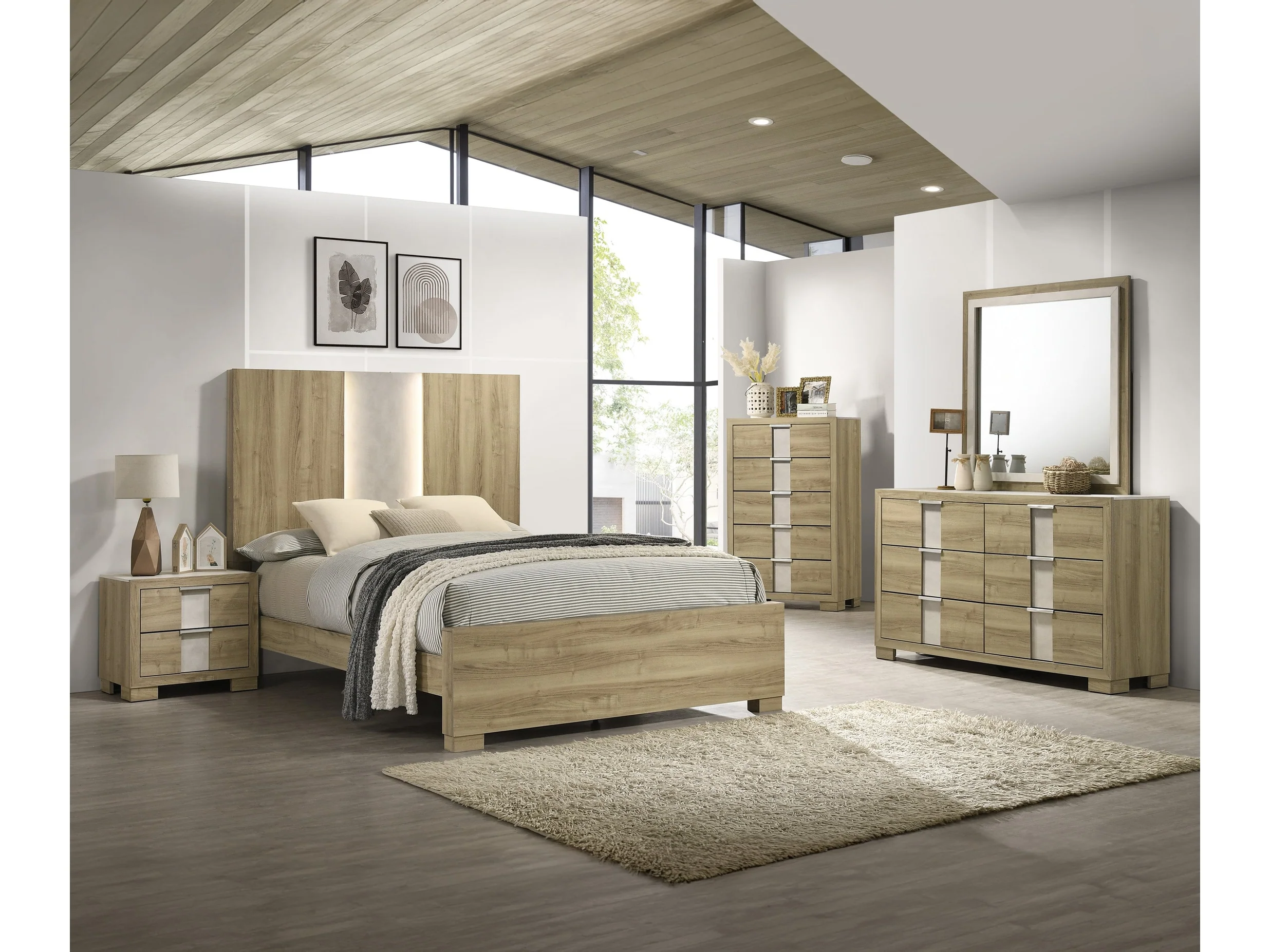 Rangley Driftwood Panel Bedroom Set