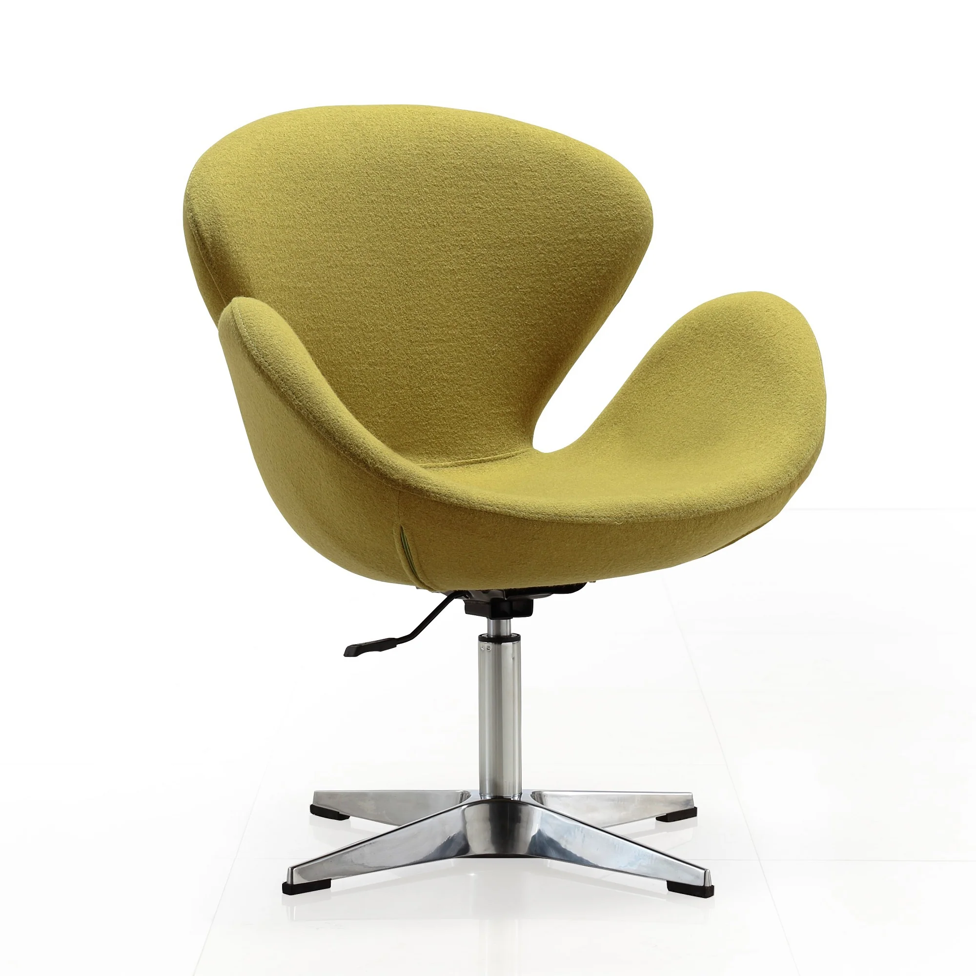 Raspberry Adjustable Swivel Chair in Green and Polished Chrome (set of 2) - Image 3