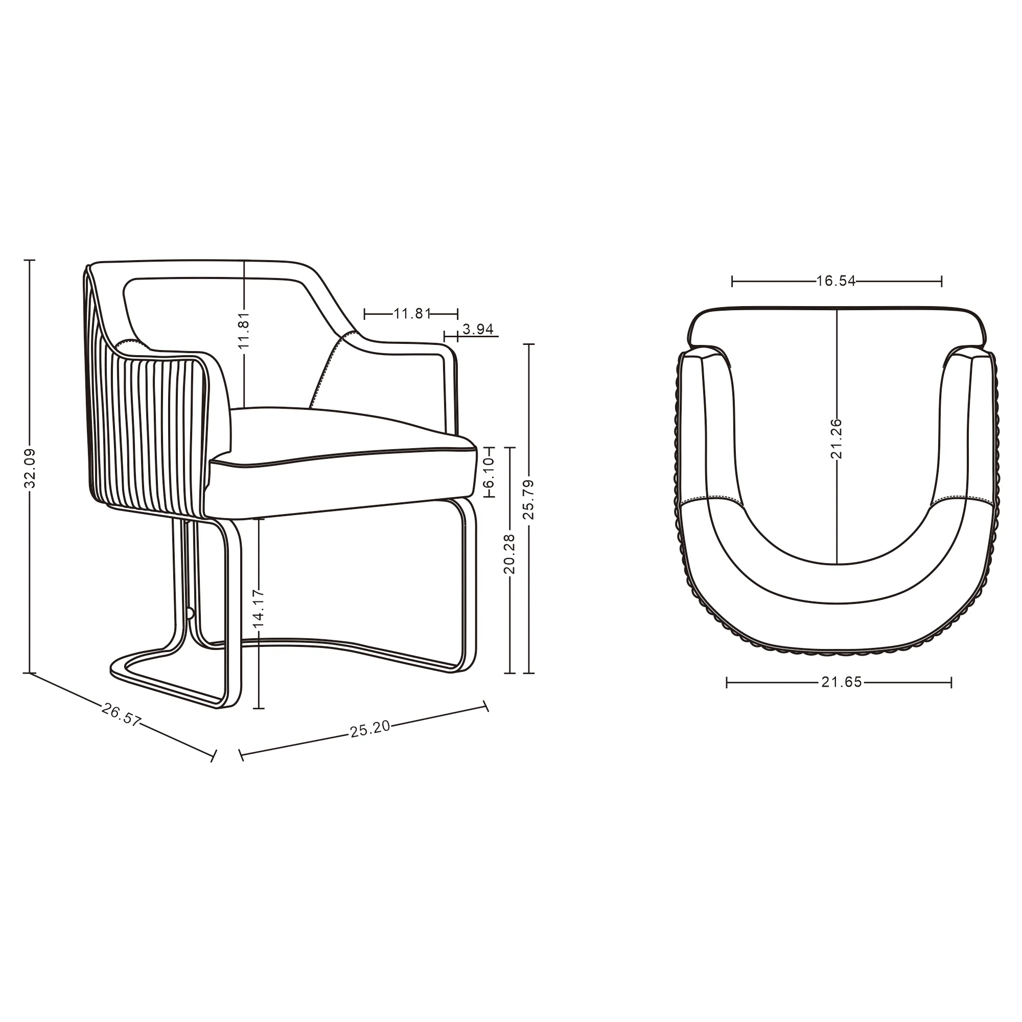 Raya Dining Armchair in Black - Image 3