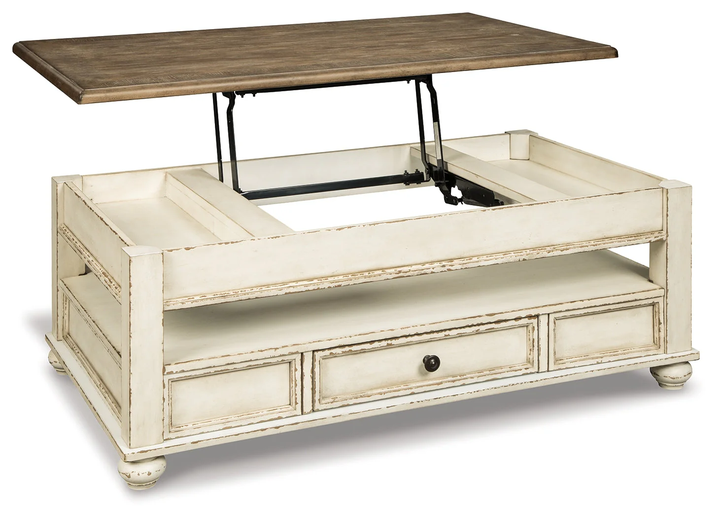 Realyn White/Brown Coffee Table with Lift Top (Online Special Price) - Image 4