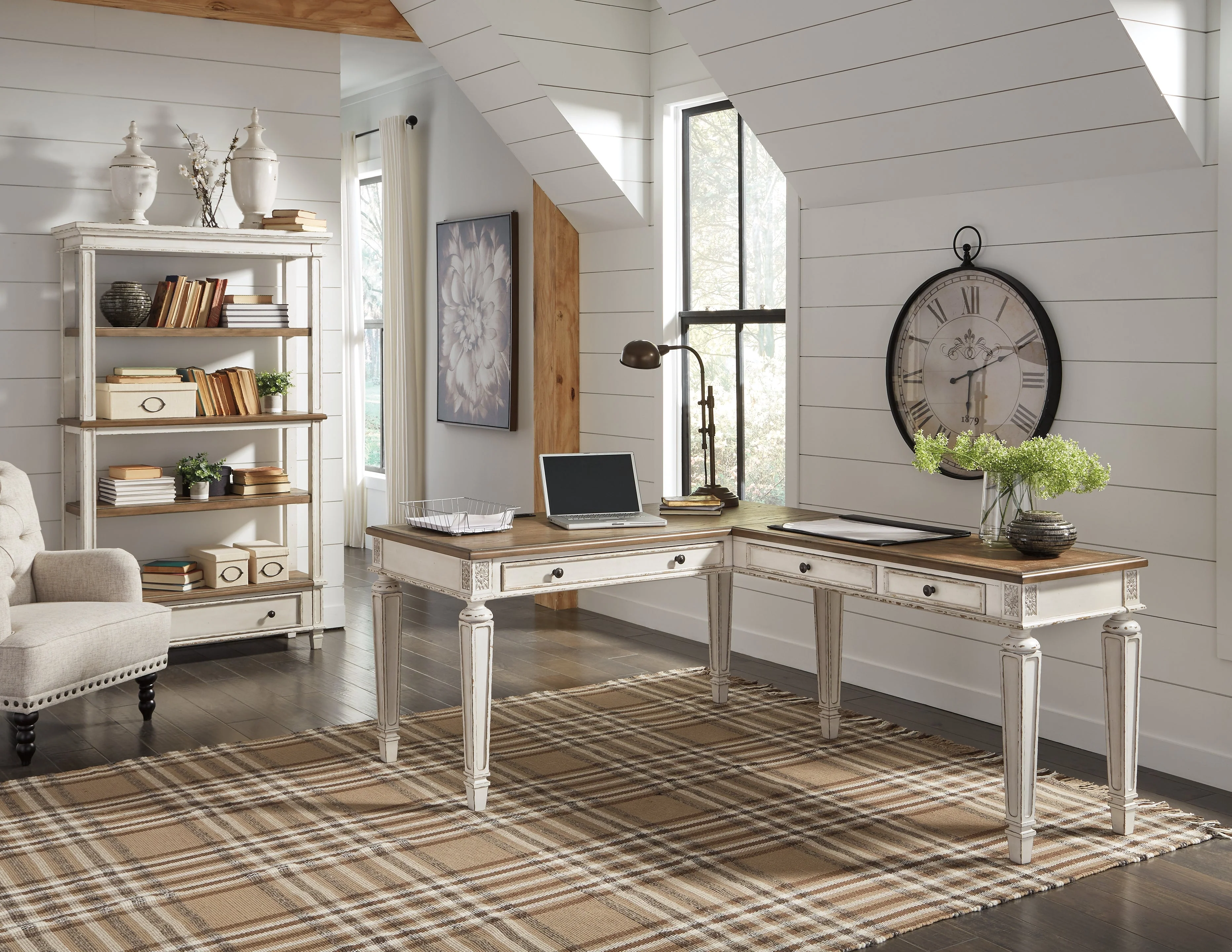 Realyn Two-tone Home Office Desk & Bookcase (Online Special Price) - Image 2
