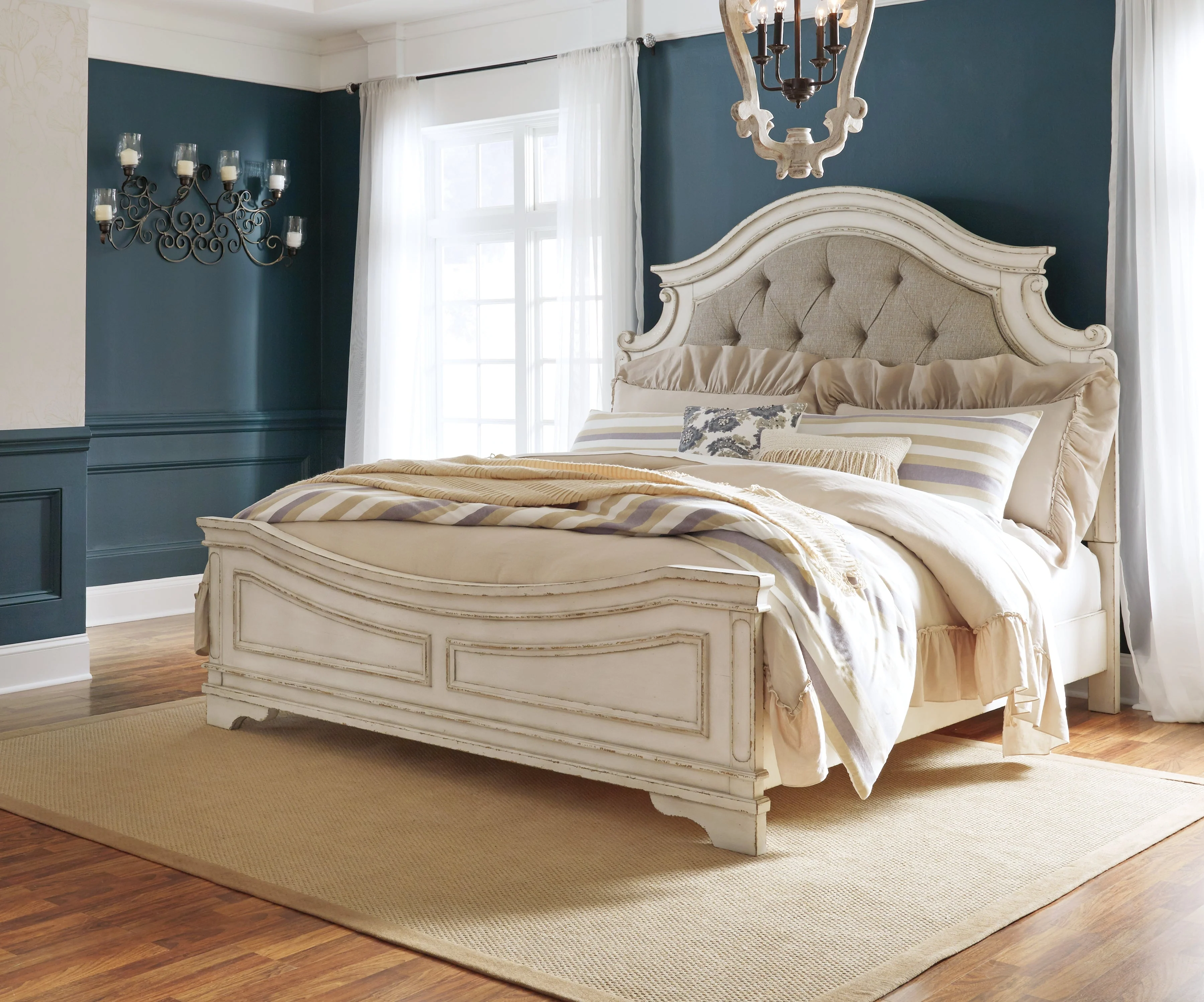 Realyn Two-tone King Panel Bed & Dresser & Mirror & 2 Nightstands (Online Special Price) - Image 2