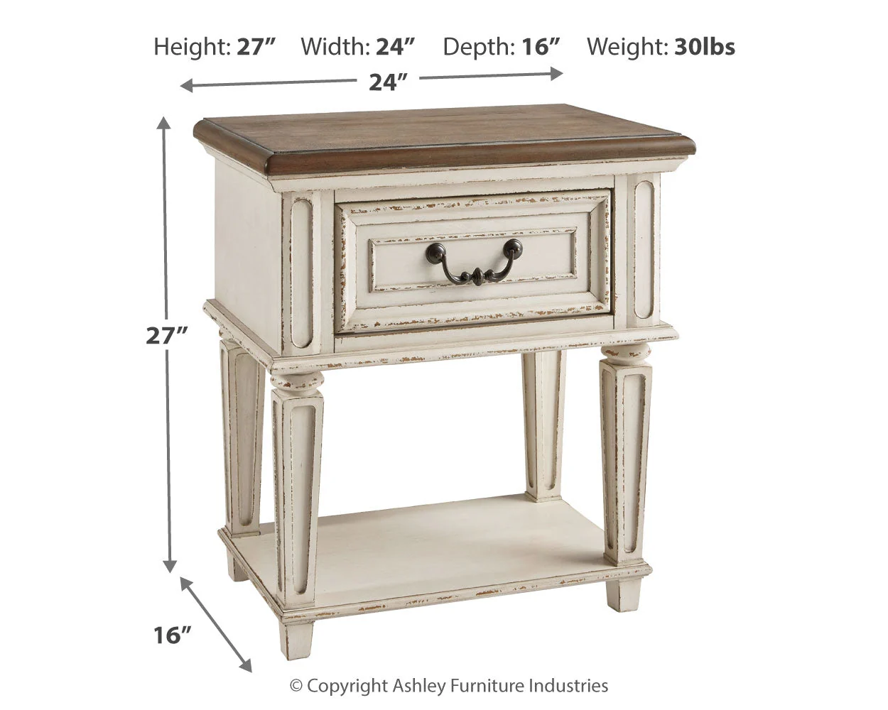 Realyn Two-tone King Panel Bedroom Set with Dresser, Mirror and 2 Nightstands (Online Special Price) - Image 11