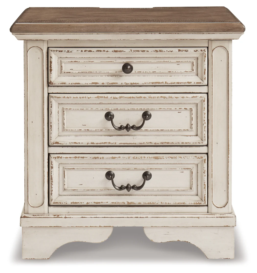 Realyn Two-tone King Panel Bedroom Set with Vanity, Chest and 2 Nightstands - Image 7