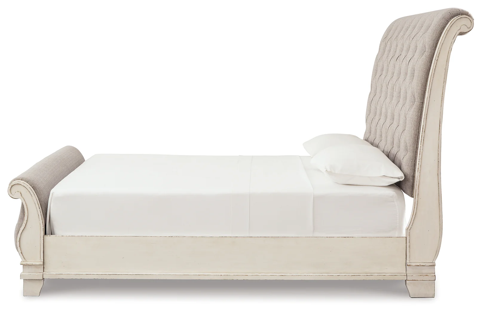 Realyn Two-tone King Sleigh Bedroom Set with Dresser Mirror and Nightstand - Image 7