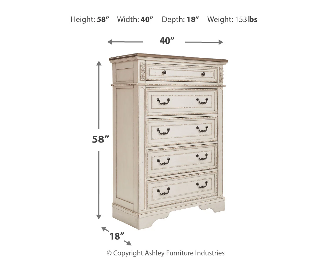 Realyn Two-tone Queen Upholstered Panel Bedroom Set with Dresser, Mirror, Chest and 2 Nightstands - Image 16