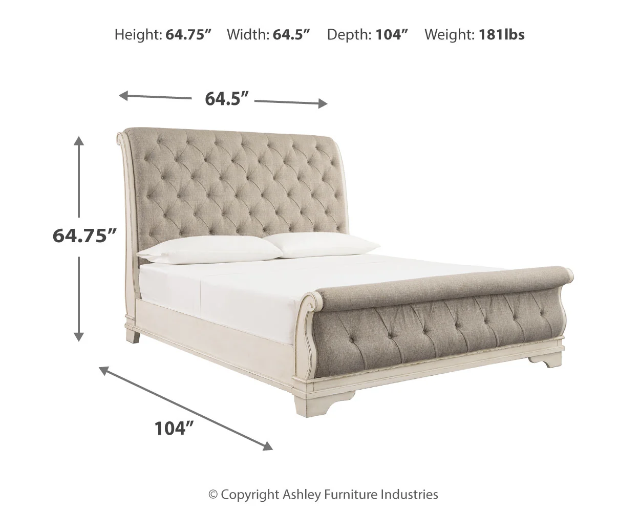 Realyn Two-tone Queen Upholstered Sleigh Bedroom Set with Dresser and 2 Nightstands - Image 7