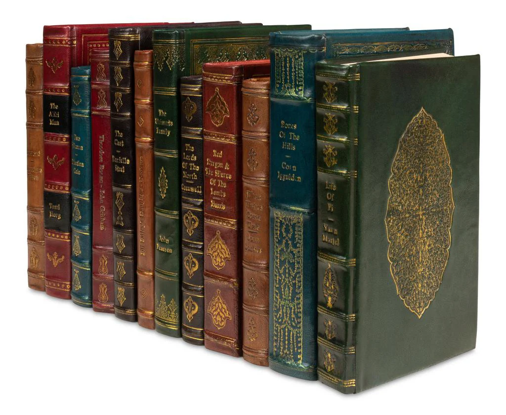 Rebound Brown Leather Books Assorted (Set of 12) - Image 9