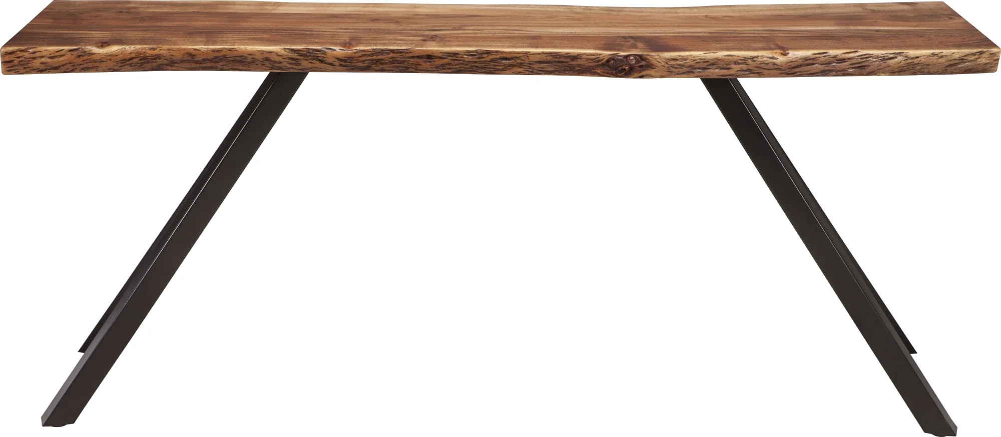 Reese Natural Acacia Live Edge Solid Wood Metal Leg Console Table - Image 4
