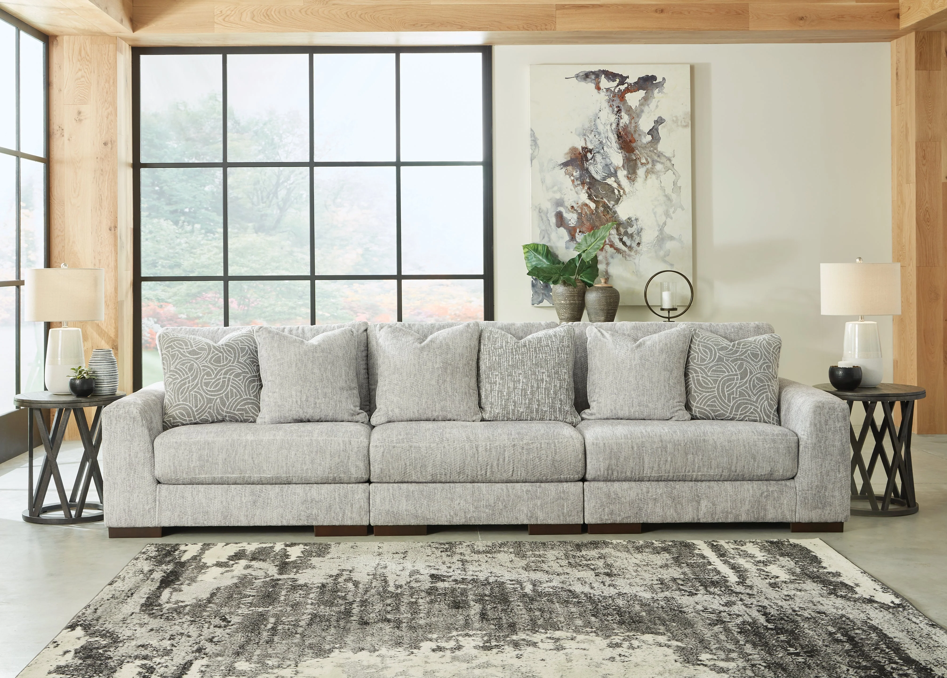 Regent Park Pewter 3-Piece Sectional Sofa and 2-Piece Sectional Loveseat (Online Special Price) - Image 2