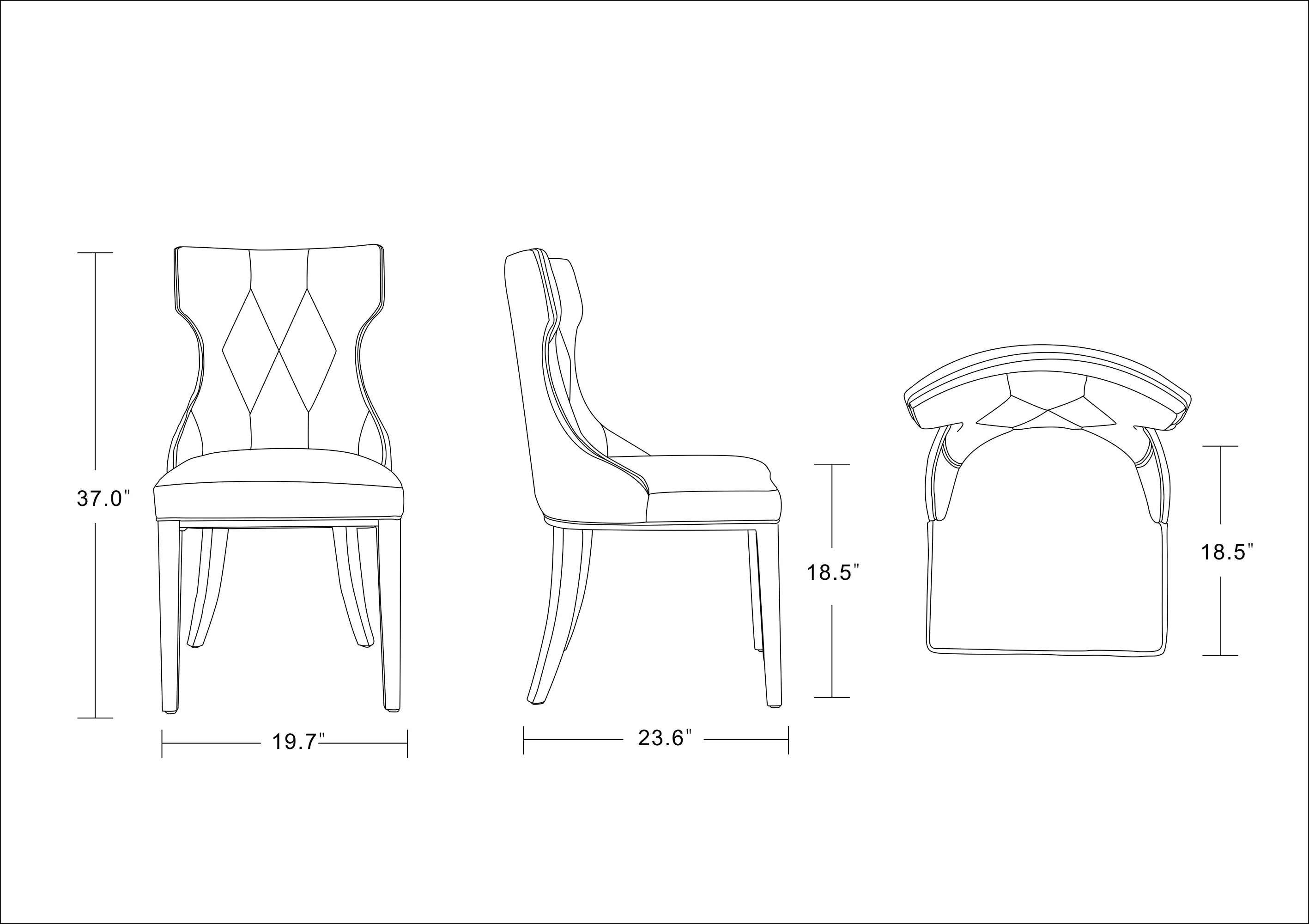 Reine Faux Leather Dining Chair in Pebble Grey (set of 2) - Image 3