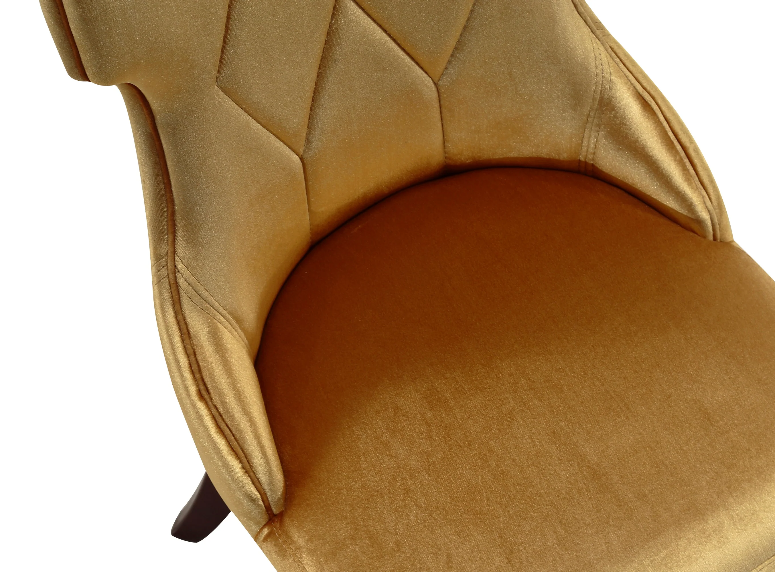 Reine Velvet Dining Chair (Set of Two) in Antique Gold and Walnut - Image 9