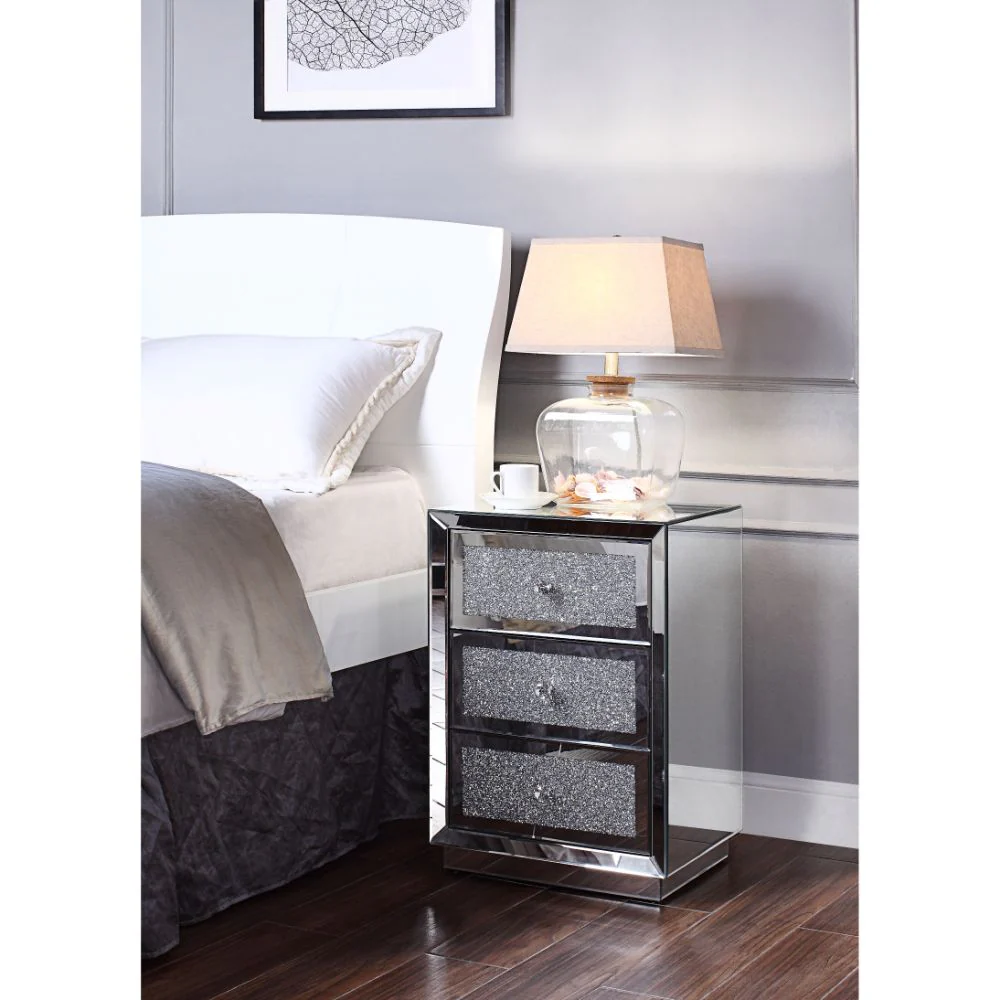 Rekha Mirrored & Faux Crystals Accent Table - Image 2