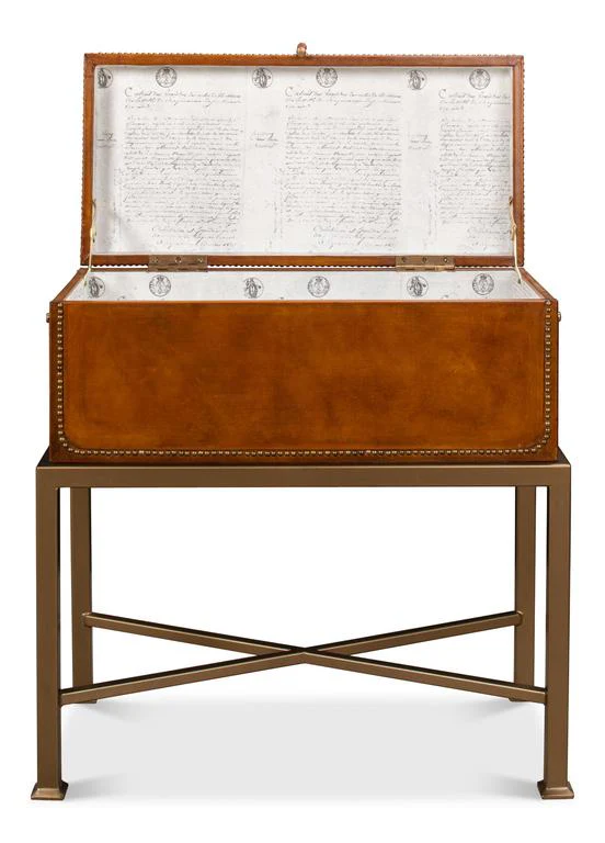 Remington Brown Leather Box On Stand - Image 3