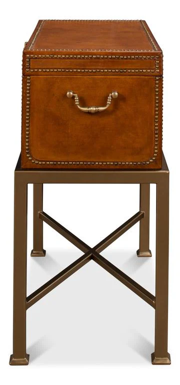 Remington Brown Leather Box On Stand - Image 5