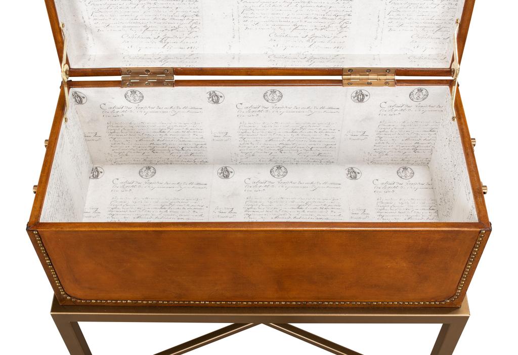 Remington Brown Leather Box On Stand - Image 7