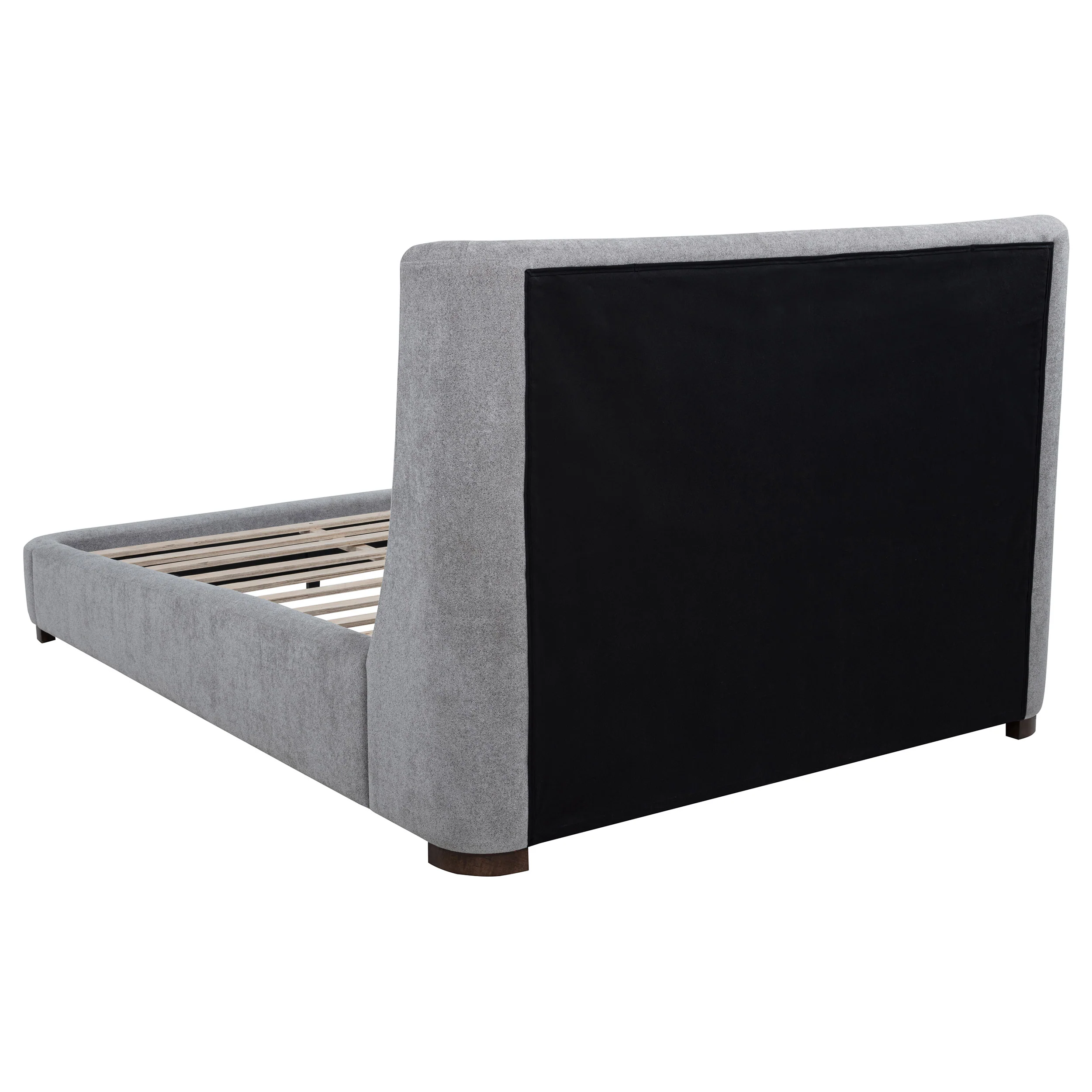 Rennes Grey Upholstered Eastern King Wingback Platform Bed - Image 5