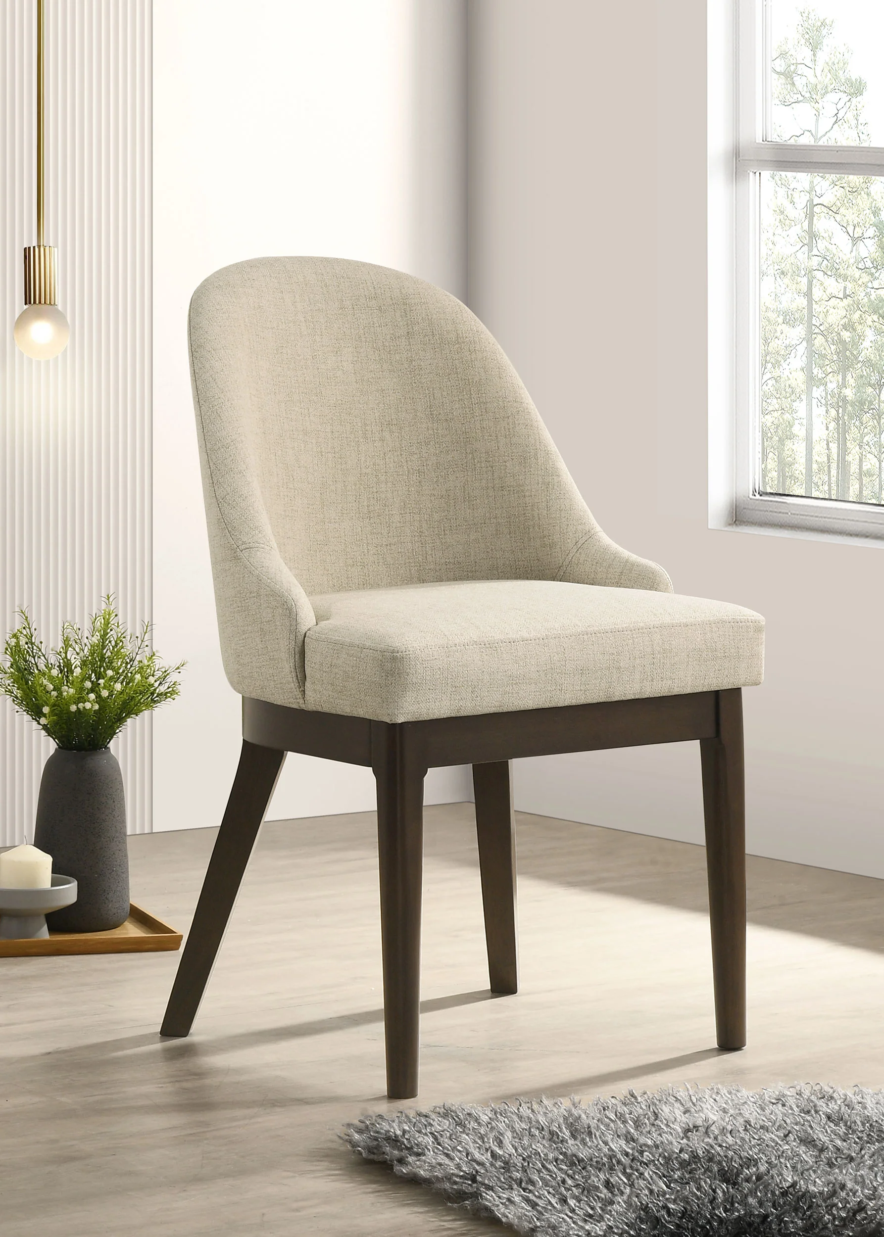 Reseda Beige Upholstered Dining Side Chair (Set of 2) - Image 2