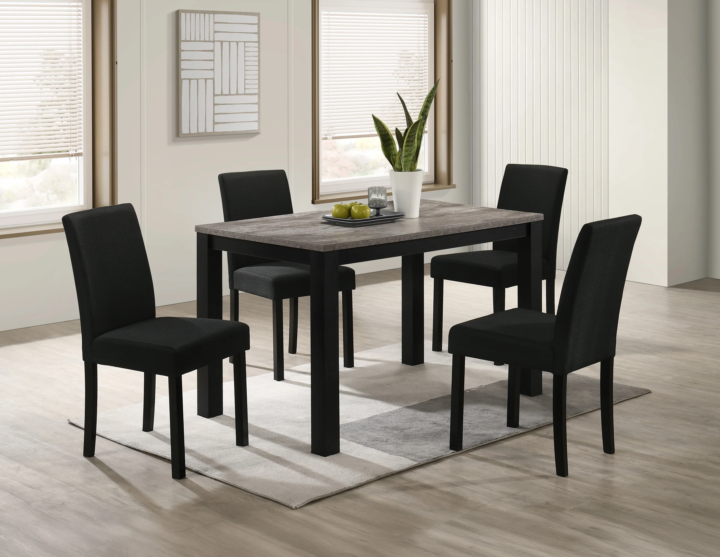 Resia Concrete/Black Dining Table - Image 4