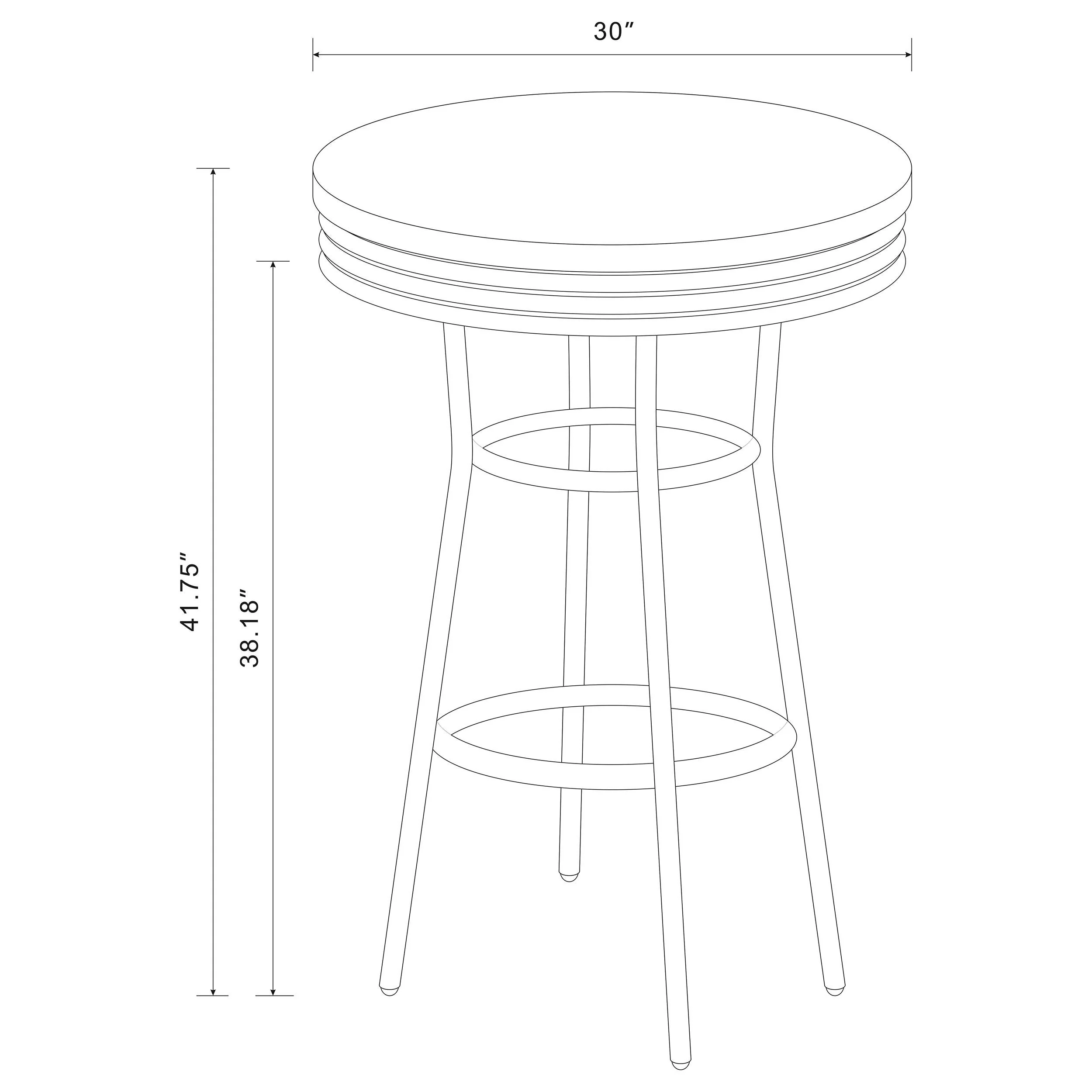 Retro White 3-piece Round 1950s Bistro Pub Bar Table Set - Image 6