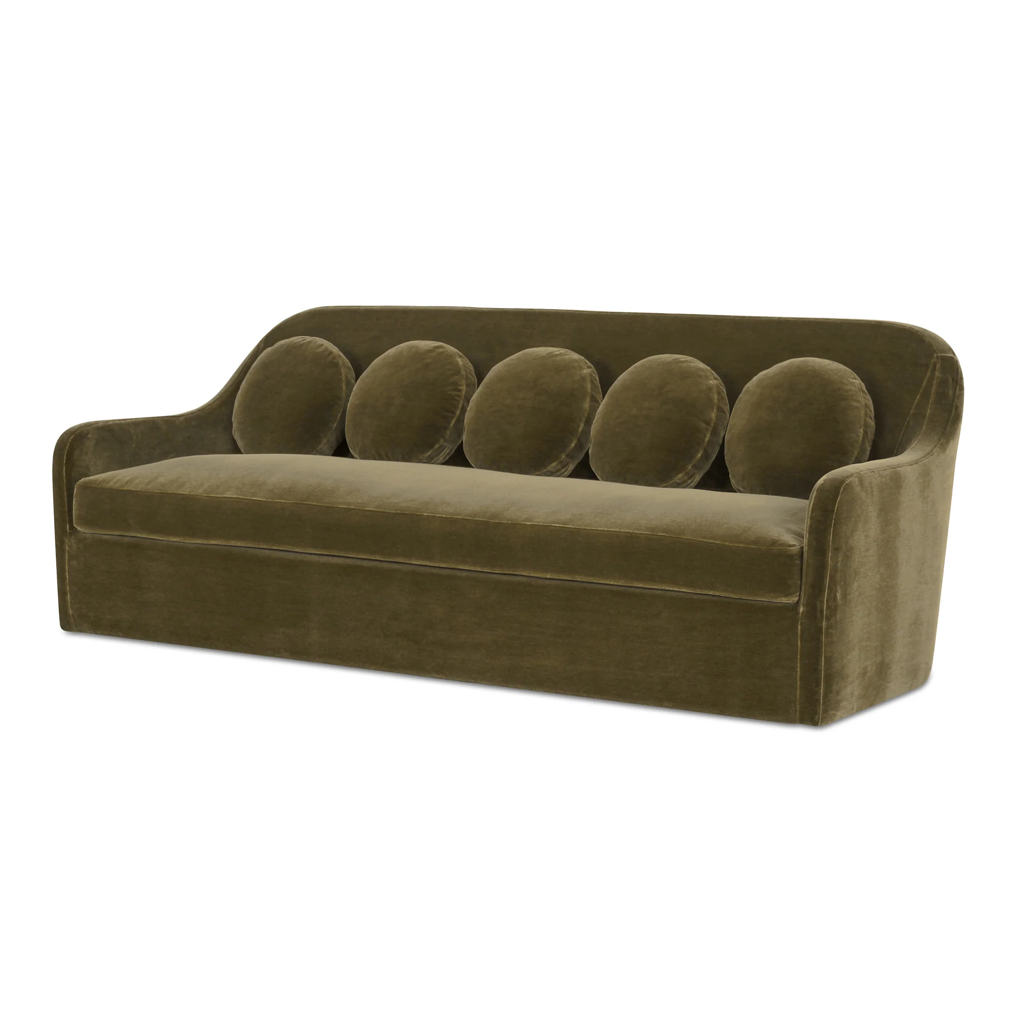 Rialto Dark Green Faux Mohair Sofa - Image 5