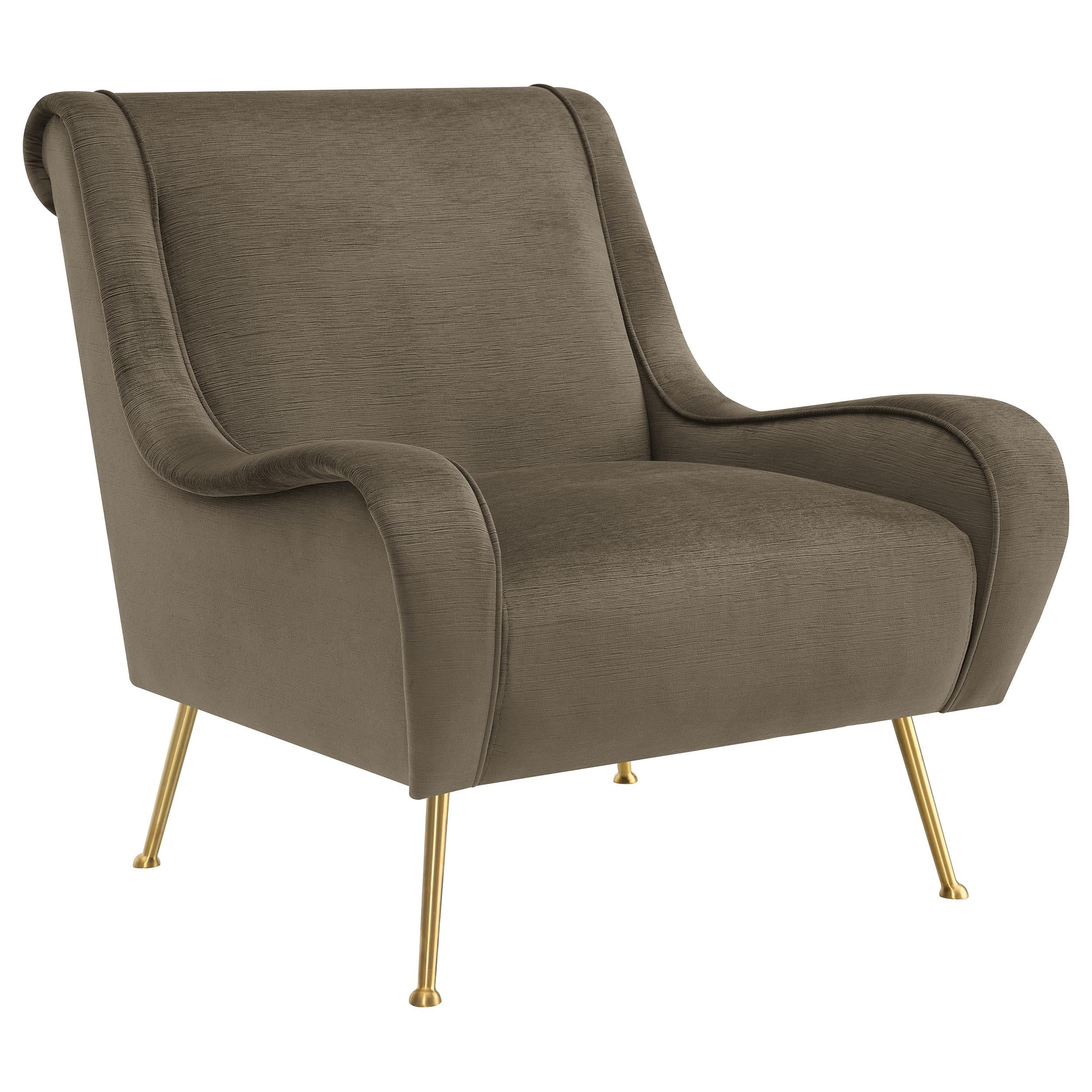 Ricci Truffle Upholstered Saddle Arm Accent Chair - Image 2