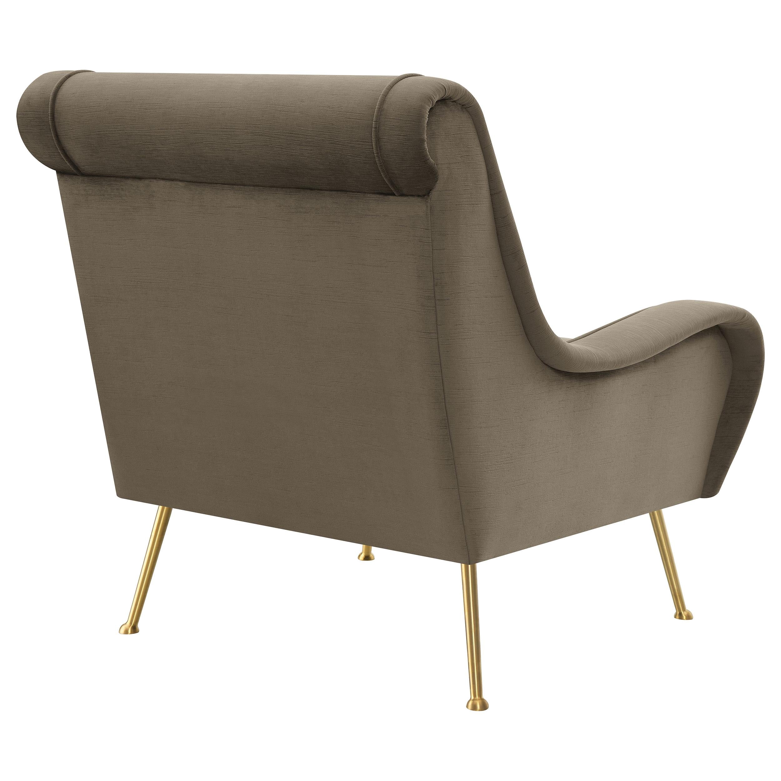 Ricci Truffle Upholstered Saddle Arm Accent Chair - Image 7
