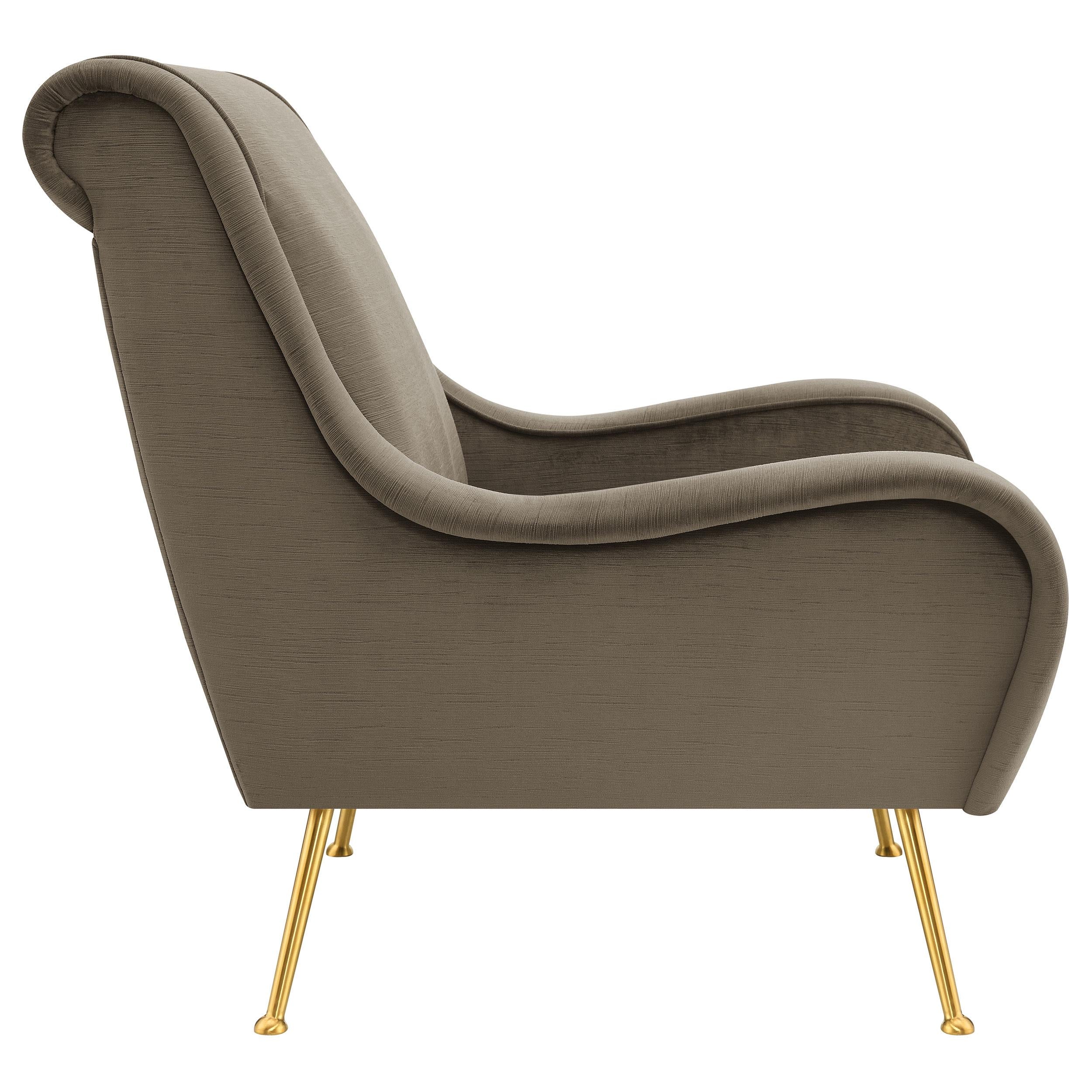 Ricci Truffle Upholstered Saddle Arm Accent Chair - Image 8