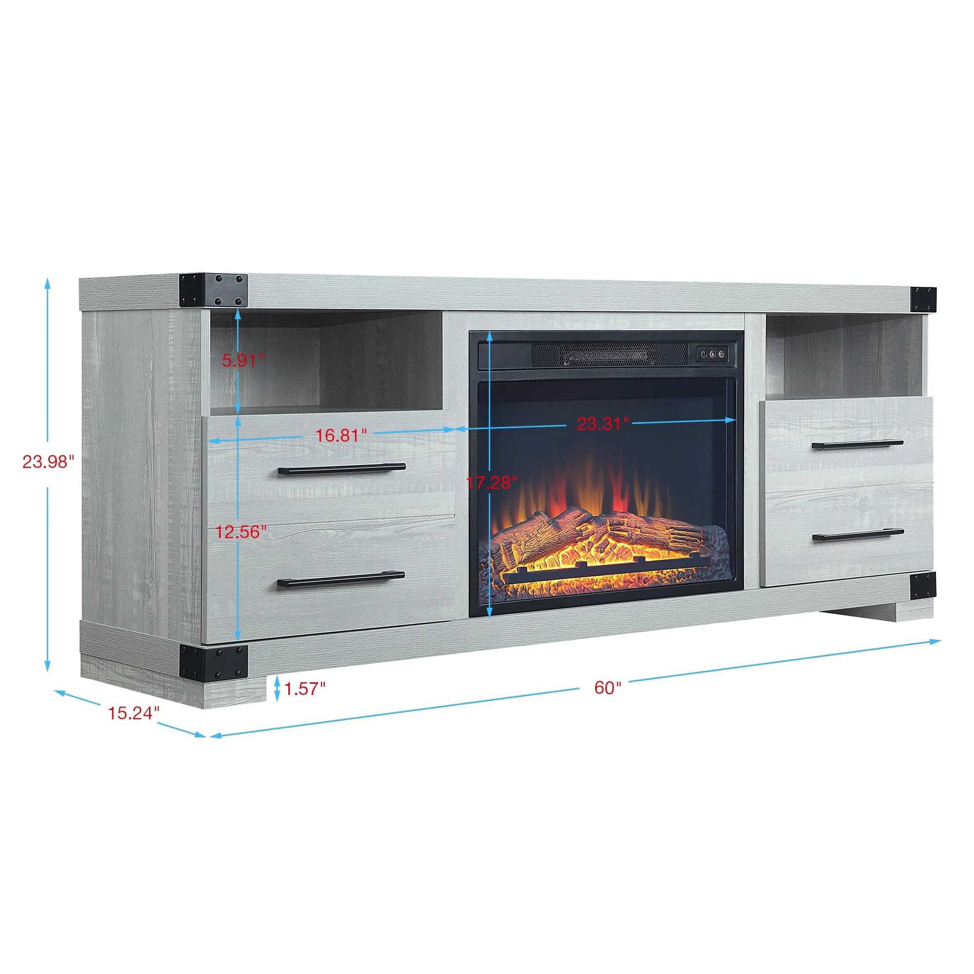 Richmond Fireplace in Grey - Image 3