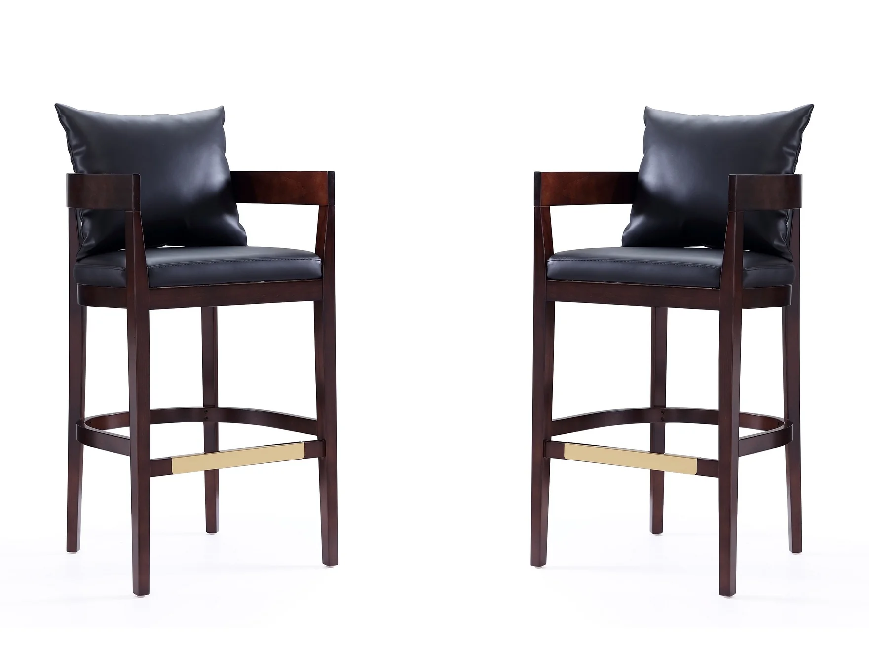 Ritz Barstool in Black and Dark Walnut (set of 2)