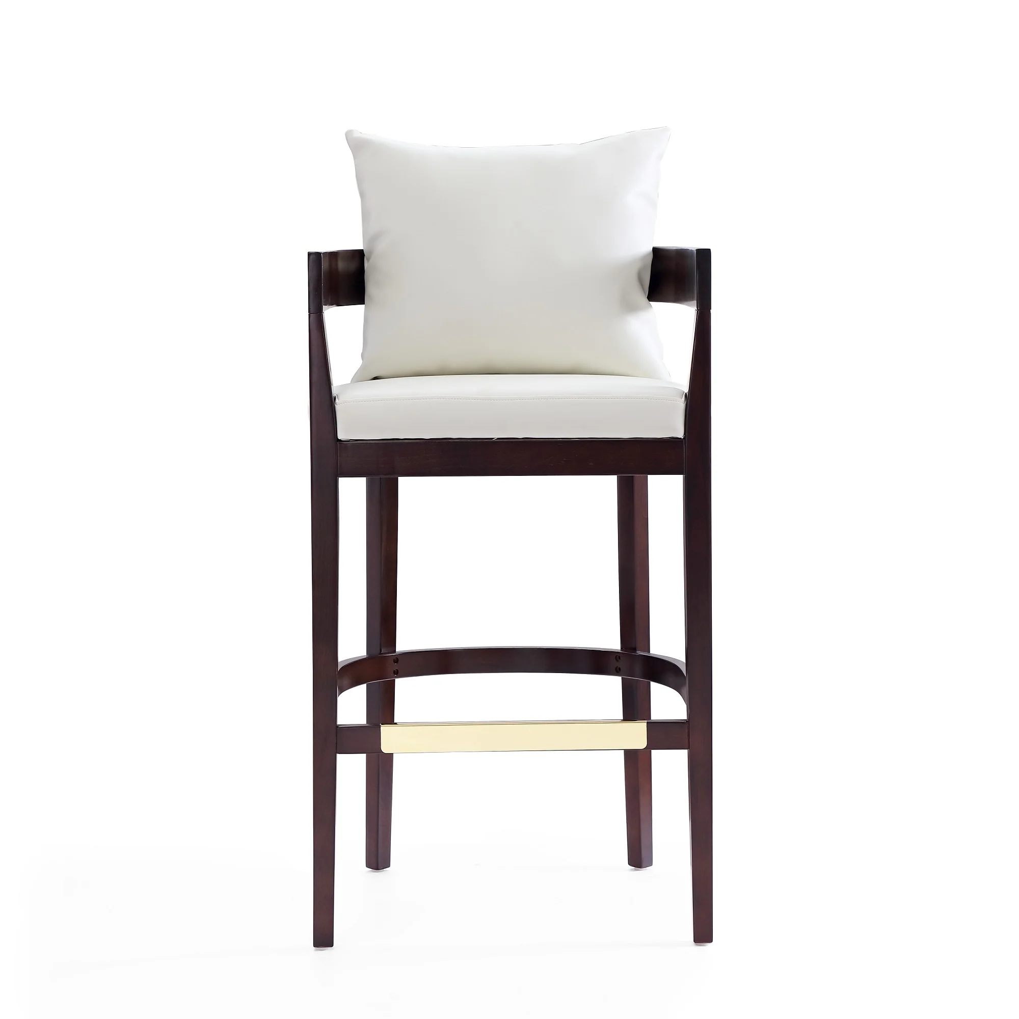 Ritz Barstool in Ivory and Dark Walnut (set of 2) - Image 4