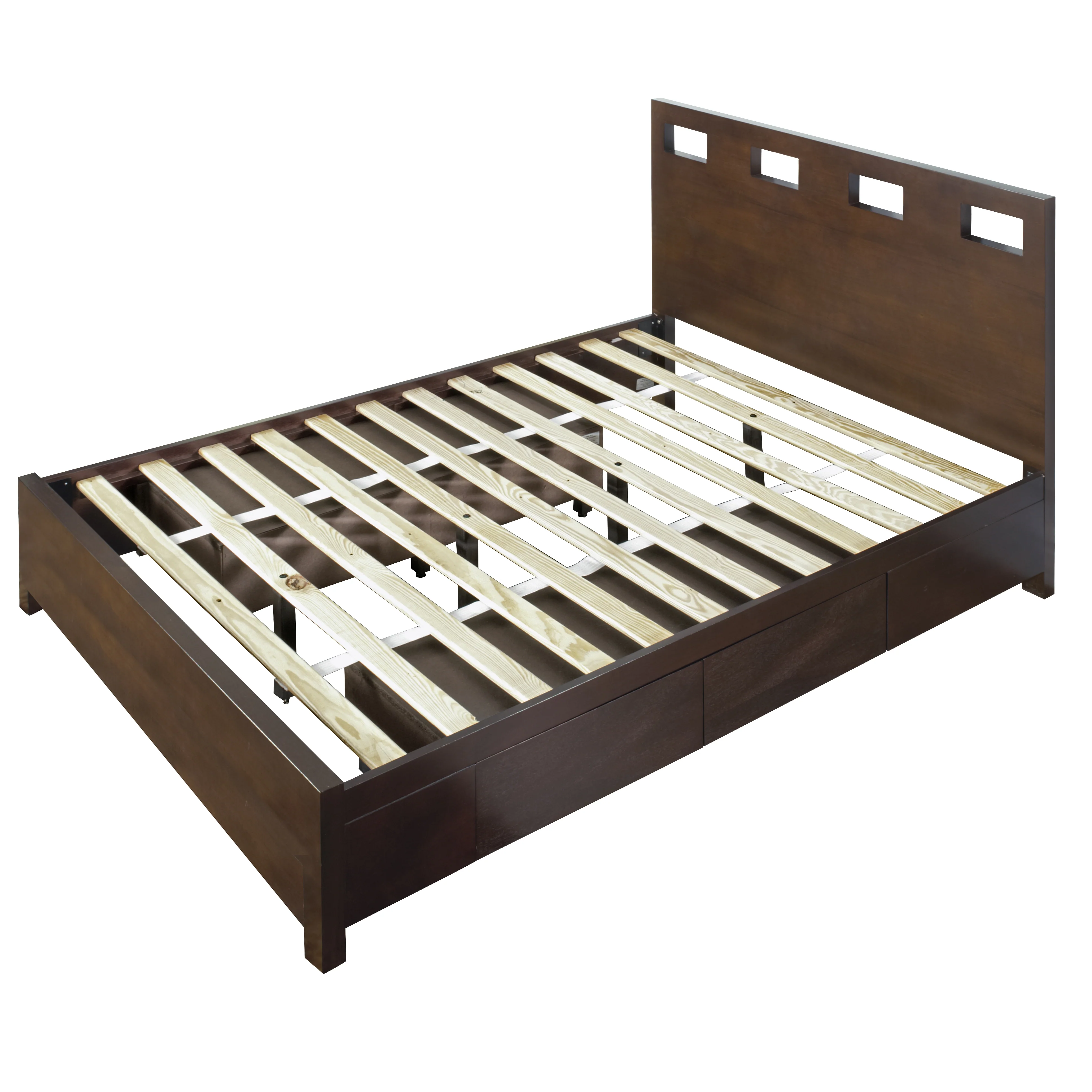 Riva Wood Full Storage Bed in Chocolate Brown - Image 6
