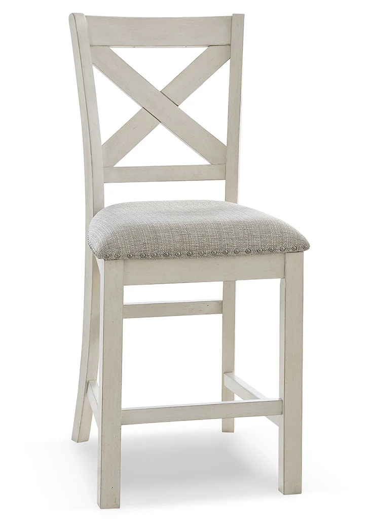 Robbinsdale Antique White Counter Height Dining Table, 2 Barstools, Bench and Server (Online Special Price) - Image 10