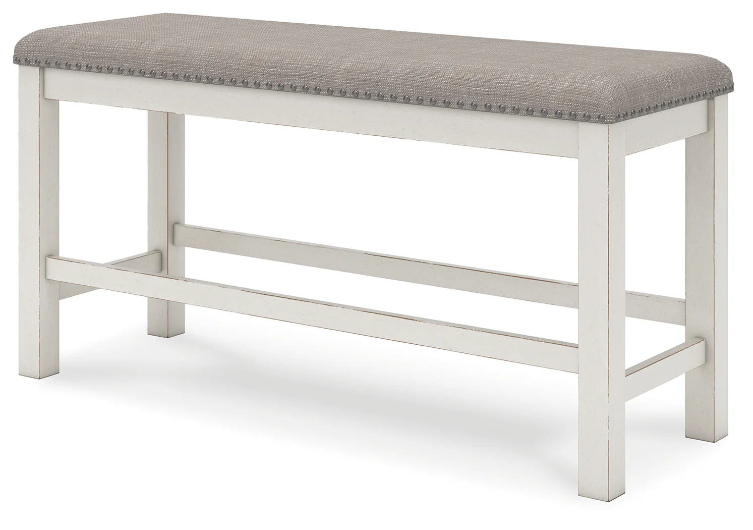 Robbinsdale Antique White Counter Height Dining Table, 2 Barstools, Bench and Server - Image 3