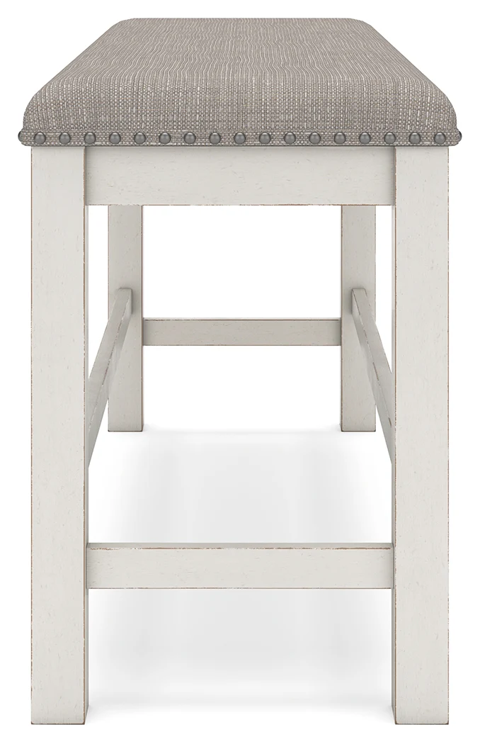 Robbinsdale Antique White Counter Height Dining Table, 2 Barstools, Bench and Server - Image 6
