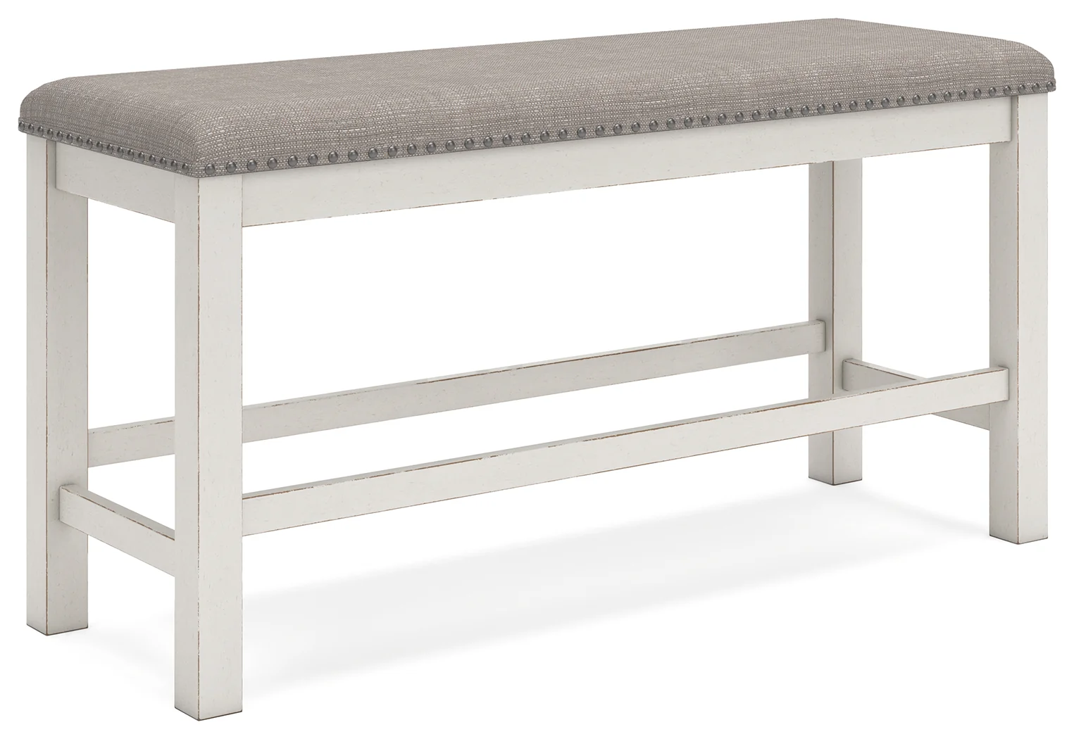 Robbinsdale Antique White Counter Height Dining Table, 2 Barstools, Bench and Server - Image 7