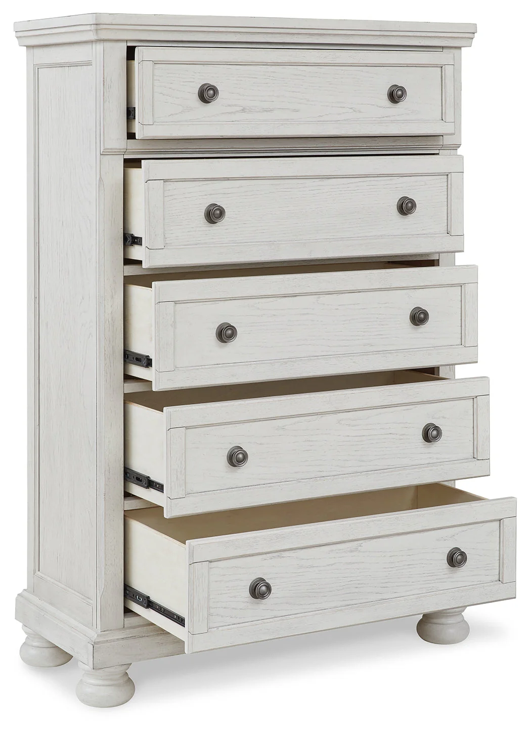 Robbinsdale Antique White King Panel Bed & Dresser & Mirror & Chest & 2 Nightstands (Online Special Price) - Image 6