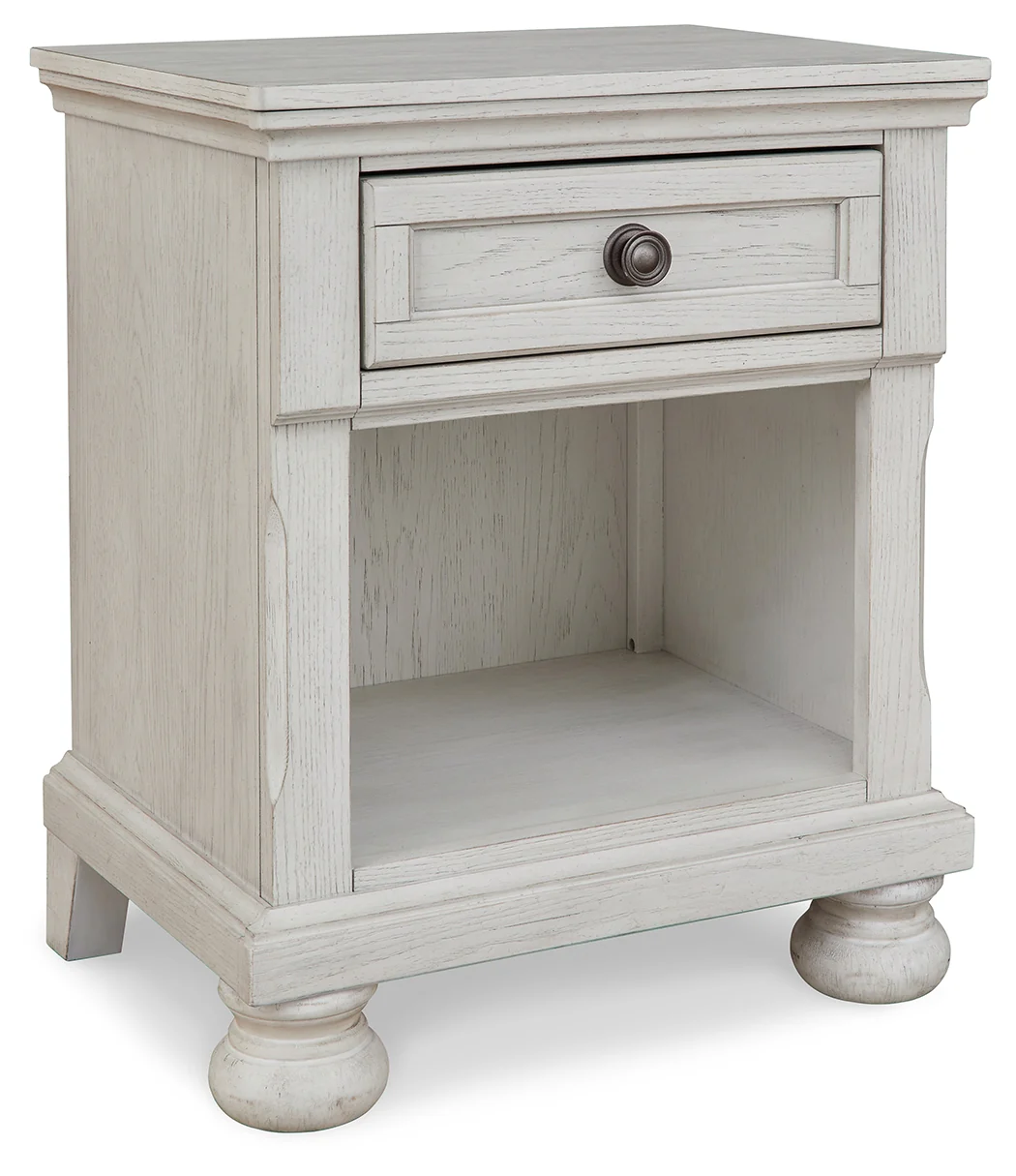 Robbinsdale Antique White Twin Storage Bedroom Set with Dresser, Mirror and Nightstand - Image 8