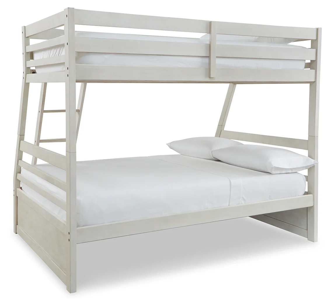 Robbinsdale Antique White/White Twin over Full Bunk Bed and Mattresses (Online Special Price) - Image 6
