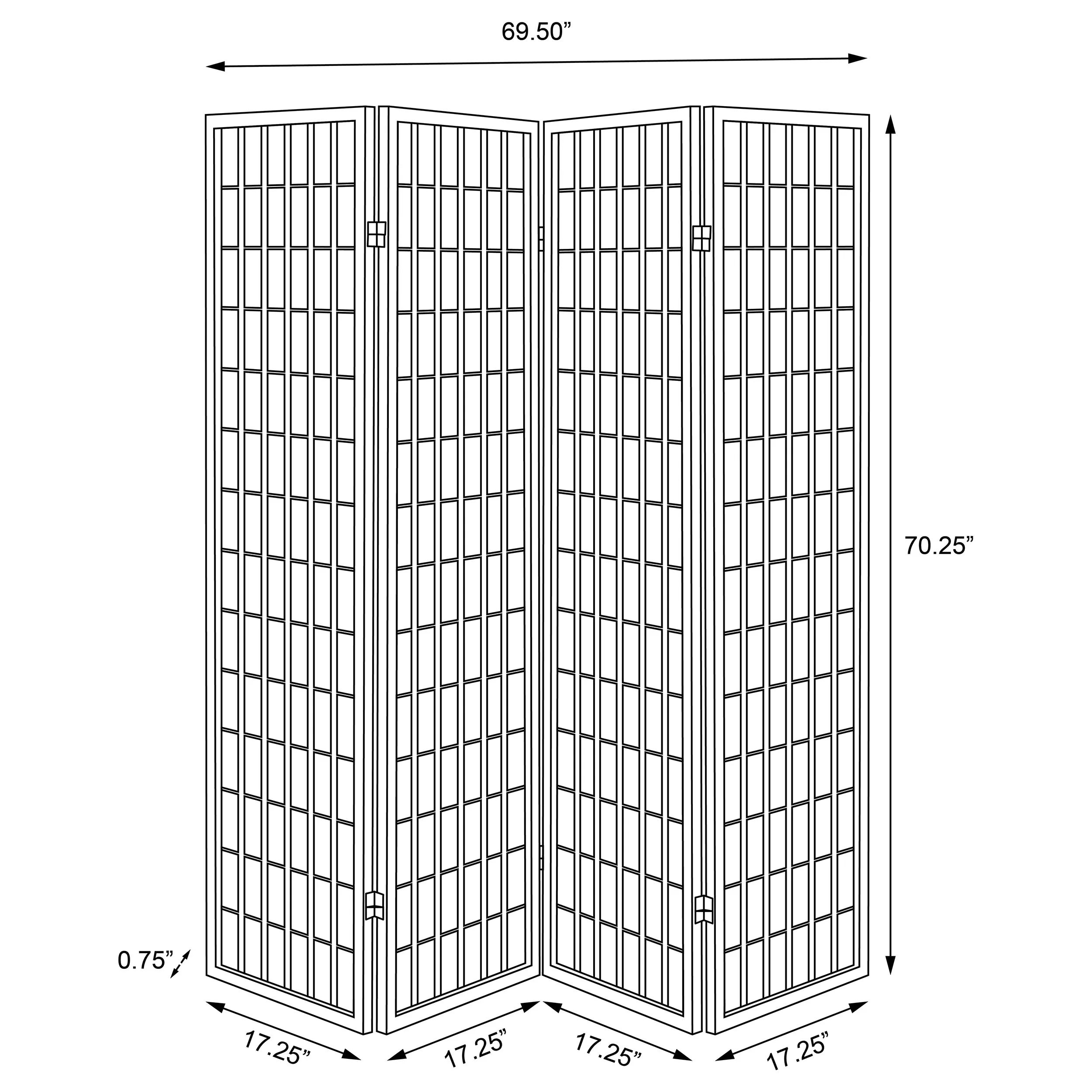 Roberto Black & White 4 Panel Folding Screen - Image 6