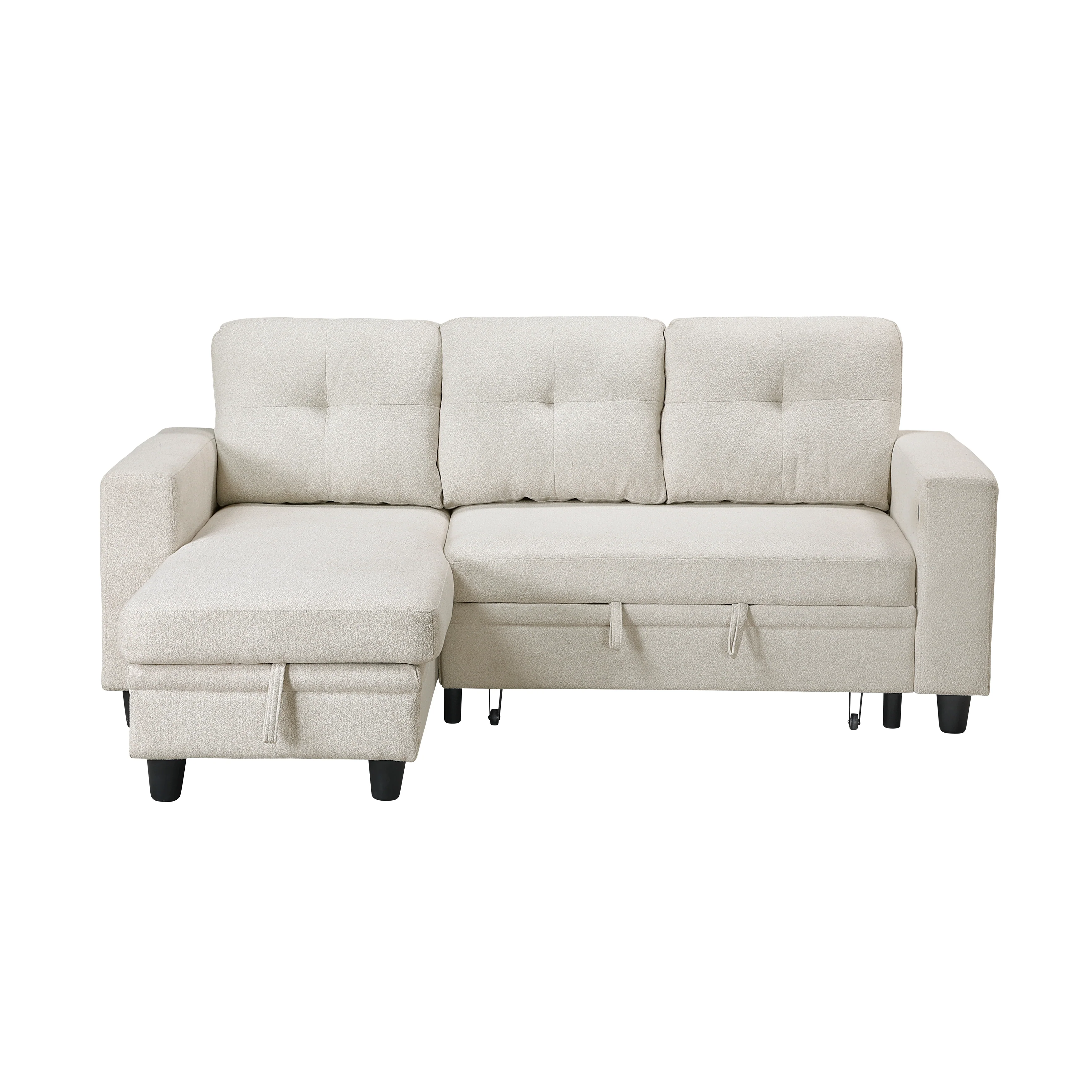 Robinson Beige Sectional with Reversible Chaise and Pull-out Bed - Image 3