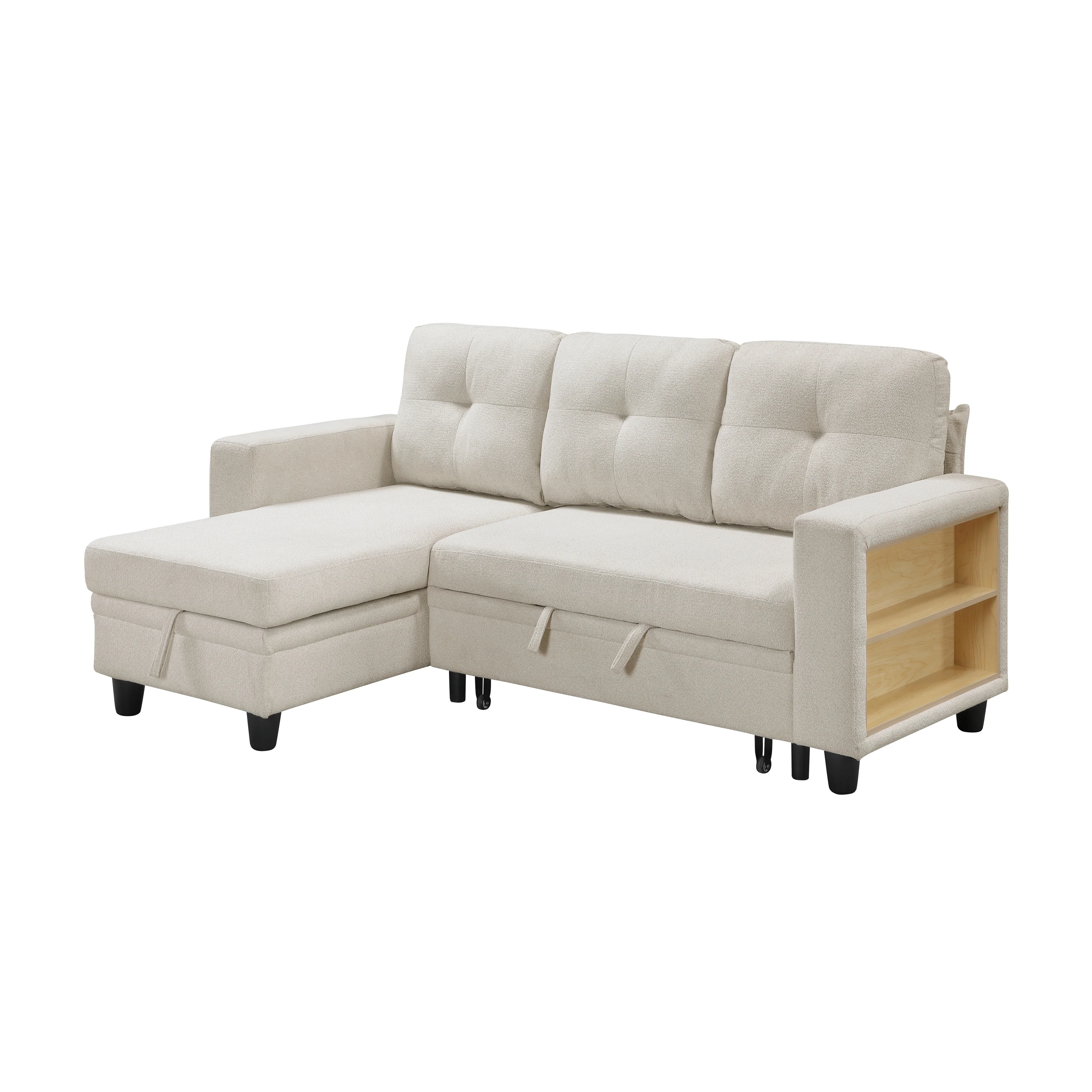 Robinson Beige Sectional with Reversible Chaise and Pull-out Bed - Image 4