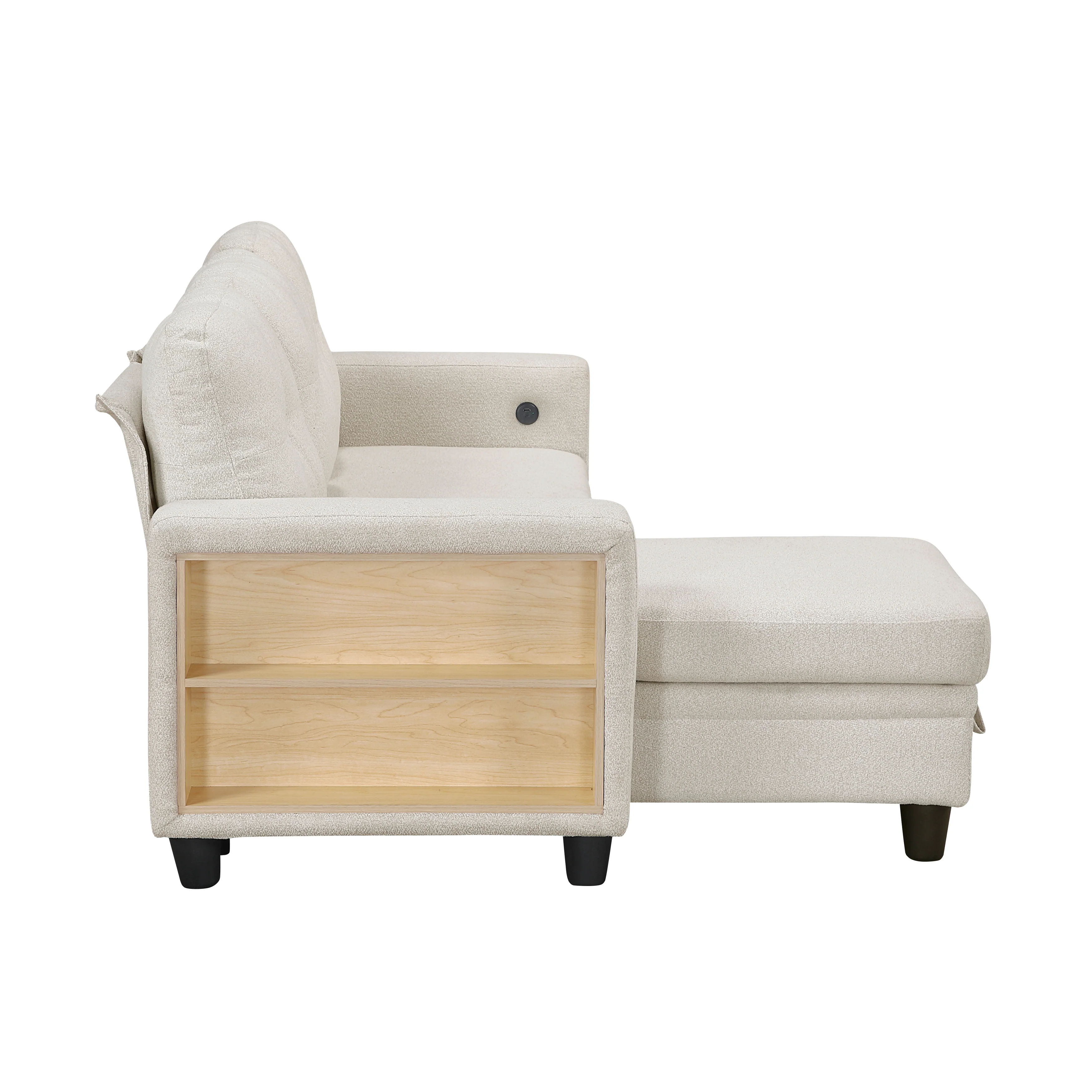 Robinson Beige Sectional with Reversible Chaise and Pull-out Bed - Image 5